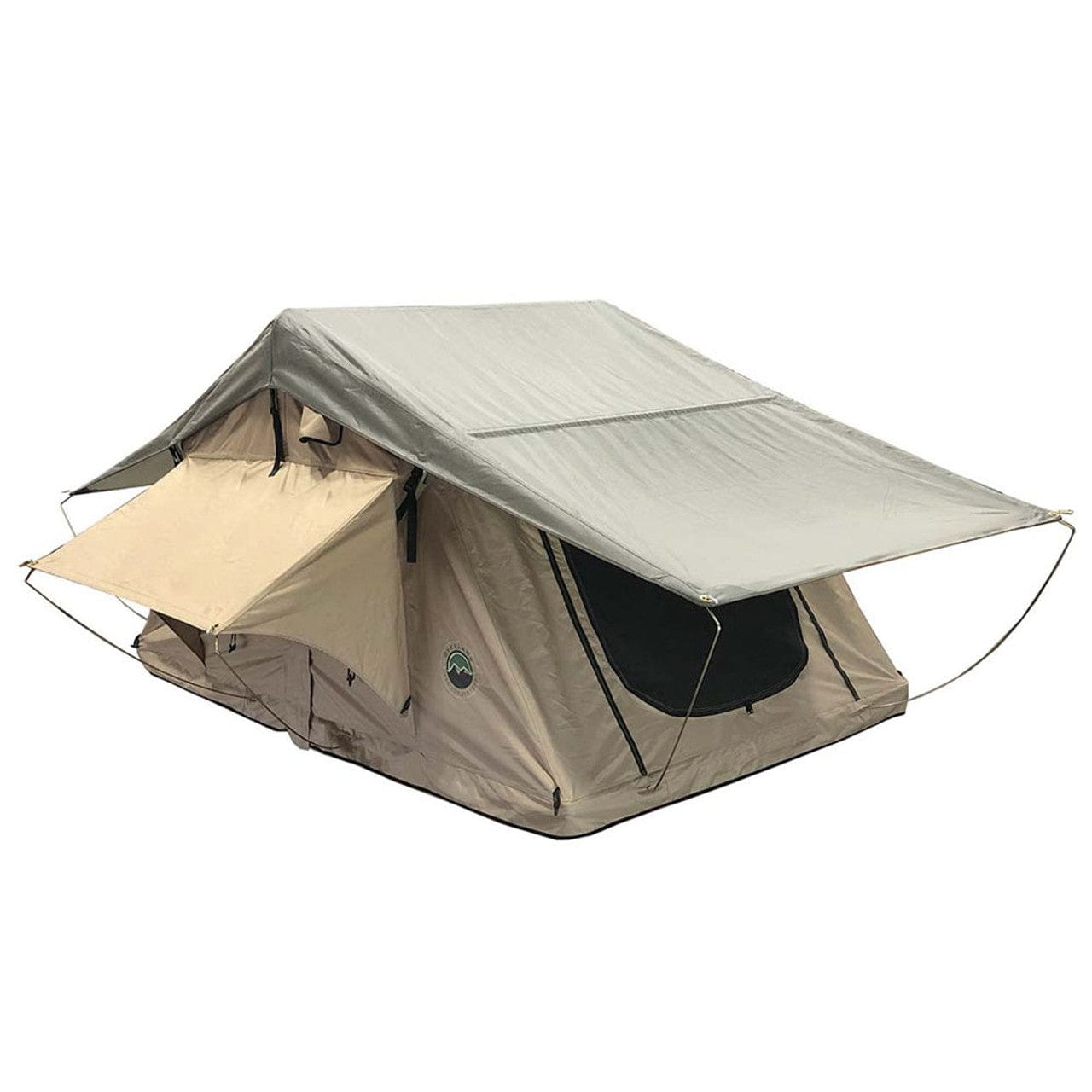 LD TMBK 3 Roof Top Tent With Annex - Tan Base With Green Rain Fly