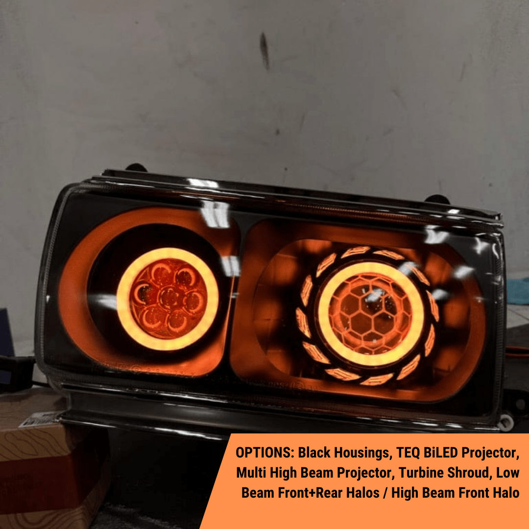TEQ Customs LLC Headlights Retrofit Headlights / 80 Series Land Cruiser (90-97) / TEQ Customs