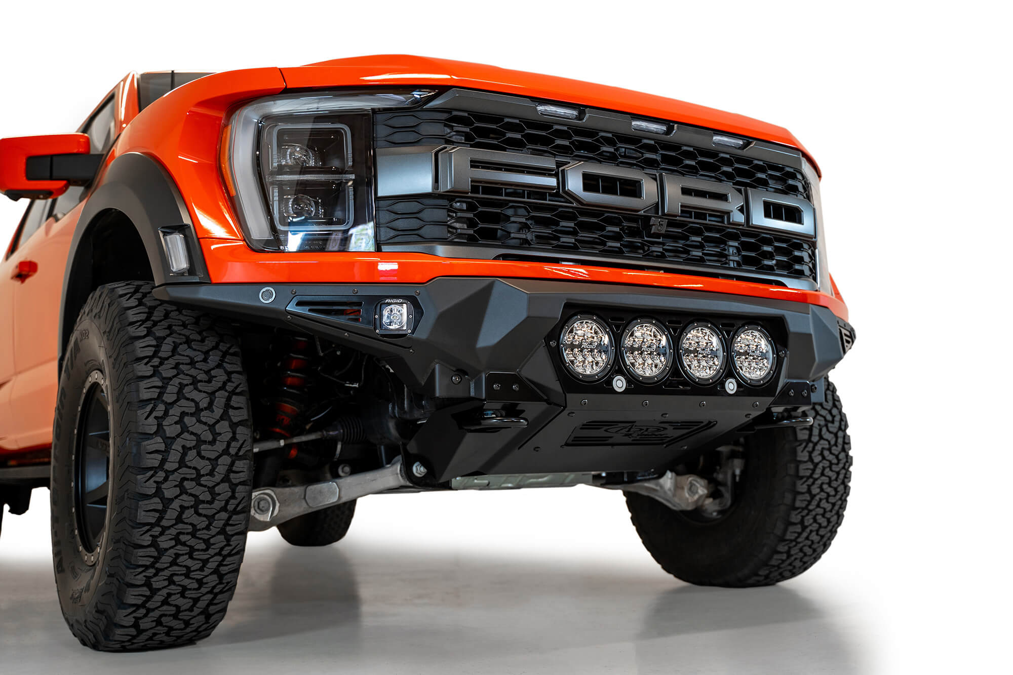 Addictive Desert Designs Bumper 2021+ Ford Raptor Bomber Front Bumper - Rigid 6in Light Mounts