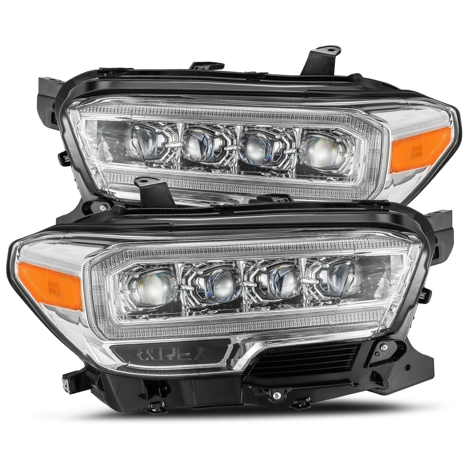 AlphaRex Headlights Chrome / Stock Halogen Headlights (No Converter) Alpharexx Nova Headlights / 16+ Tacoma