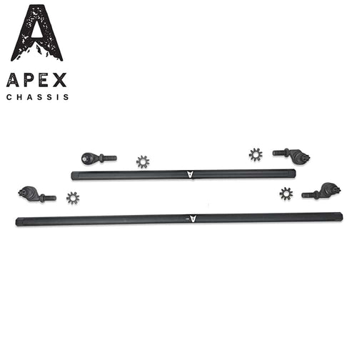 Apex Chassis Apex Chassis Heavy Duty 1 Ton Tie Rod & Drag Link Assembly in Black Aluminum Fits: 07-18 Jeep Wrangler JK JKU Rubicon Sahara Sport. Note this NO-FLIP kit fits vehicles with a lift of 3.5 inches or less