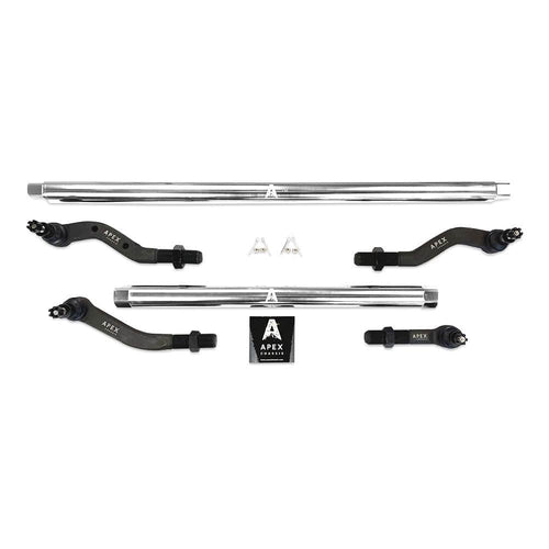 Apex Chassis Apex Chassis Heavy Duty Tie Rod & Drag Link Assembly in Polished Aluminum Fits: 07-18 Jeep Wrangler JK JKU Rubicon Sahara Sport  Note this NO-FLIP kit is Fits: vehicles with a lift of 3.5 inches or less