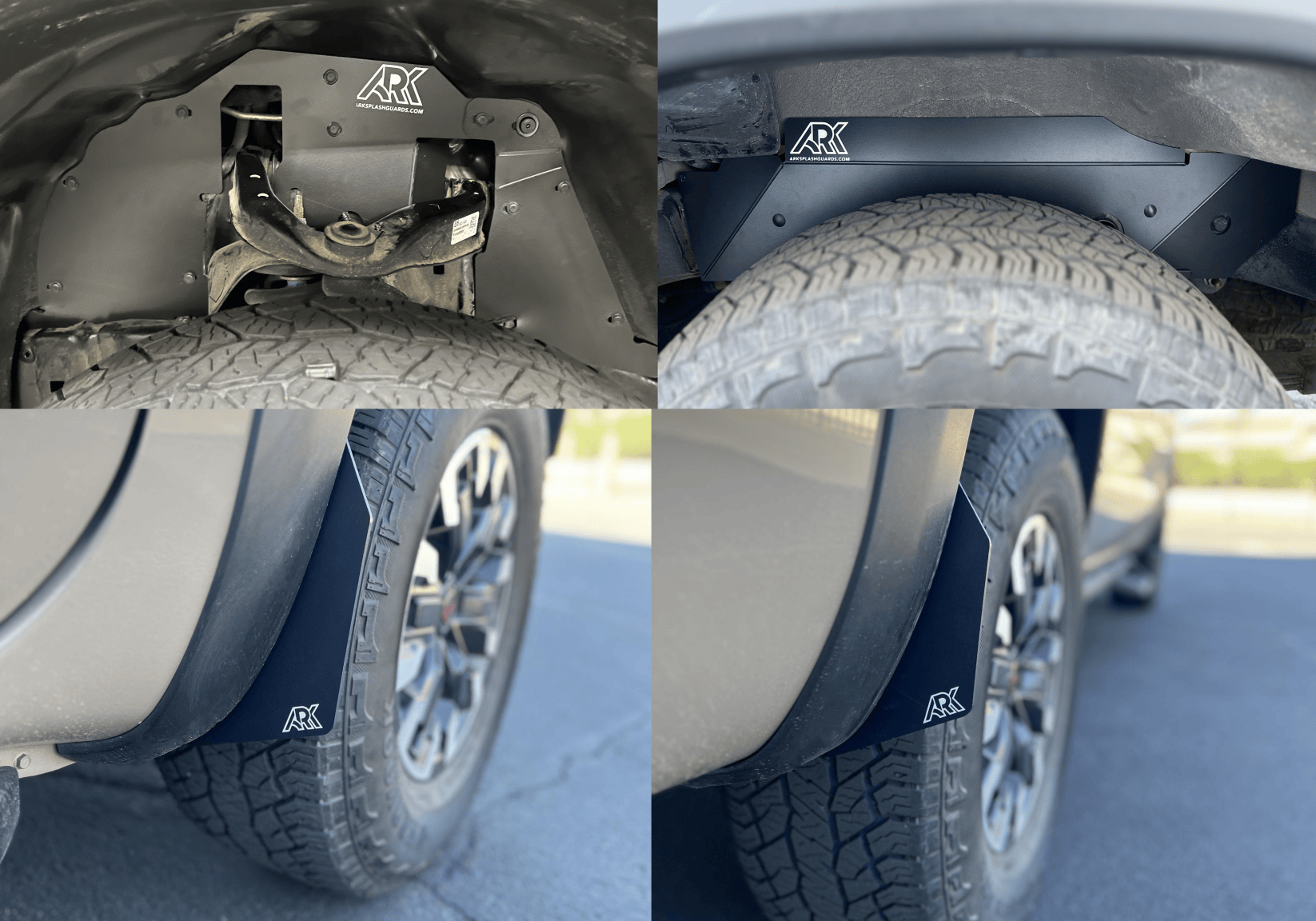 Ark Splash Guards Inner Wheel Well Guard Front and Rear Splash Guards with Micros Combo Kit / White 2022-2026 Nissan Frontier Pro4X TriXpoly Complete Kits - Bundle and Save