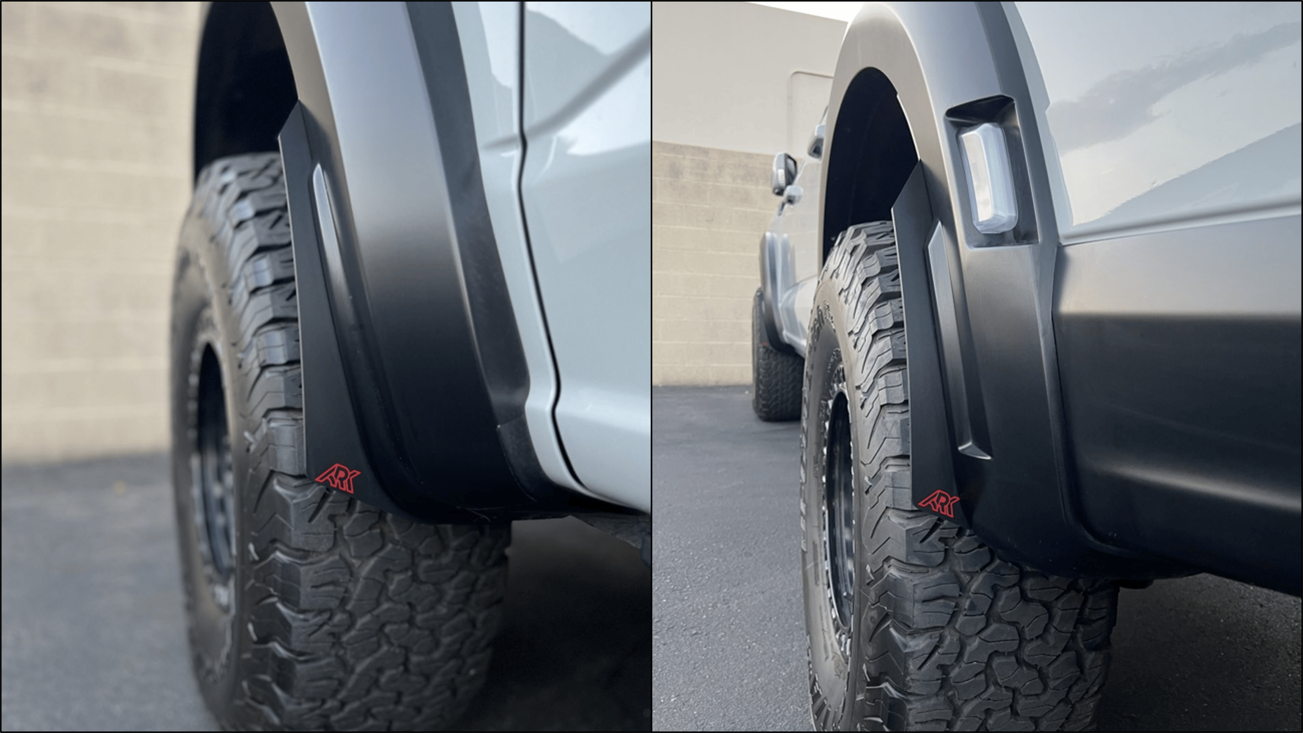 Ark Splash Guards Inner Wheel Well Guard Micros Complete Set / White 2023-2026 Ford Raptor R TriXPoly Micro Flares