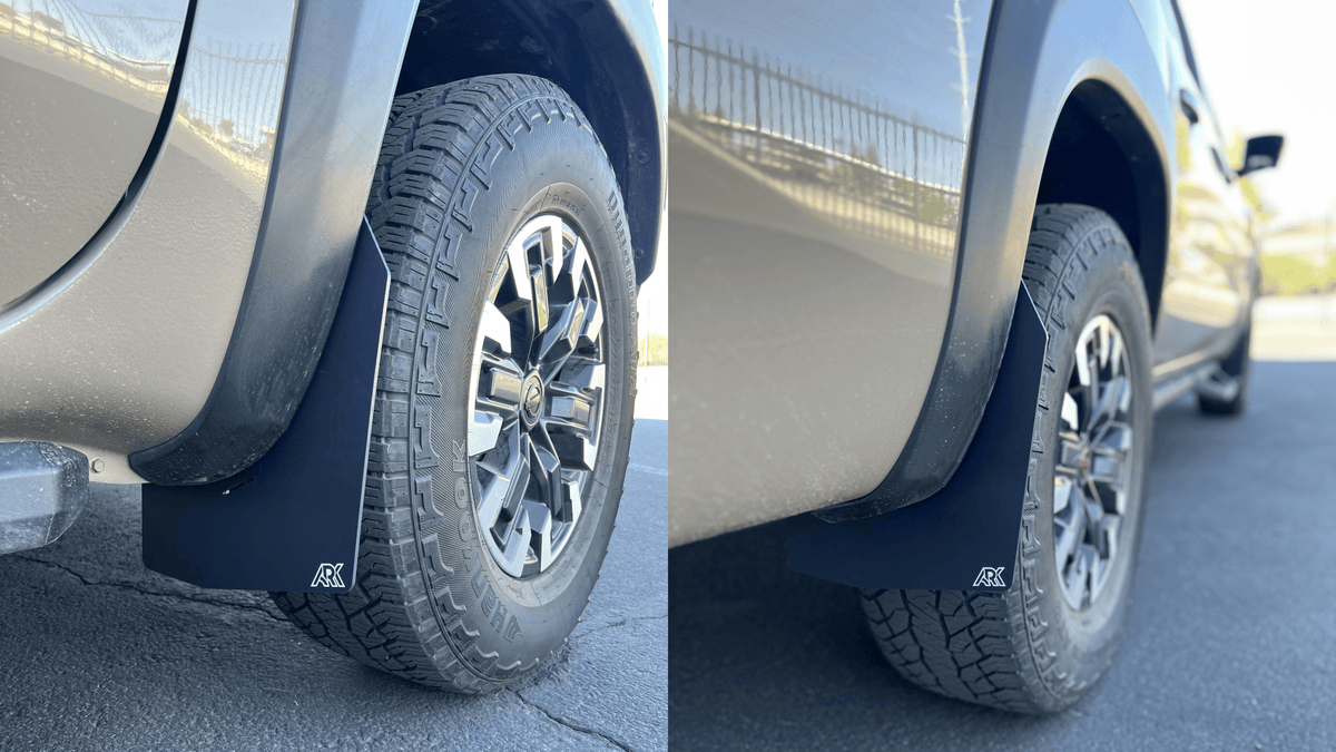 Ark Splash Guards Inner Wheel Well Guard Mid-Mud Flaps Complete Set / White 2022-2026 Nissan Frontier Pro4X TriXpoly Mid-Mudflaps