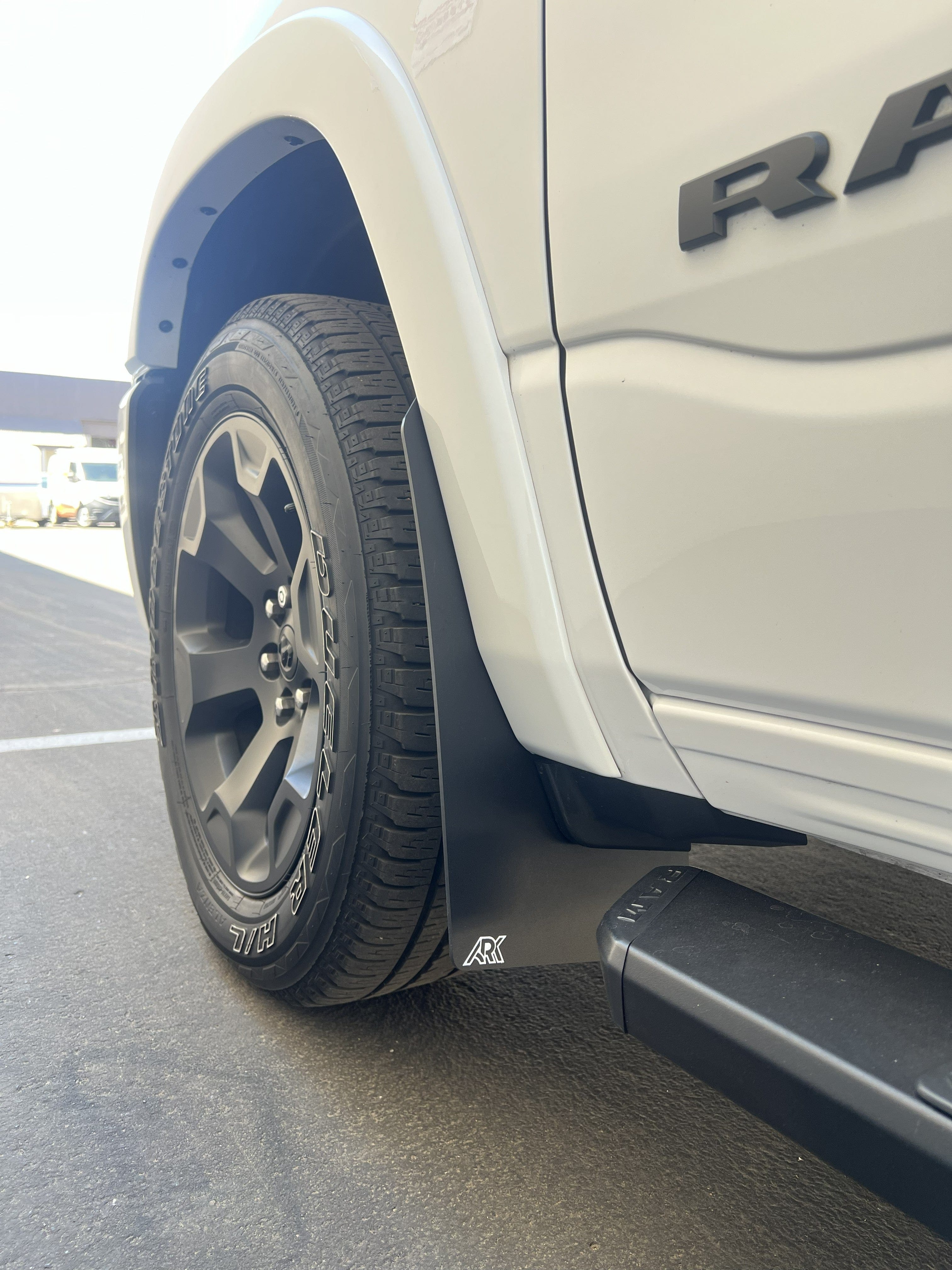 Ark Splash Guards Inner Wheel Well Guard Mid Mud Flaps Front Only / Grey 2019-2026 Dodge 1500 RAM TriXpoly Mid Mud Flaps