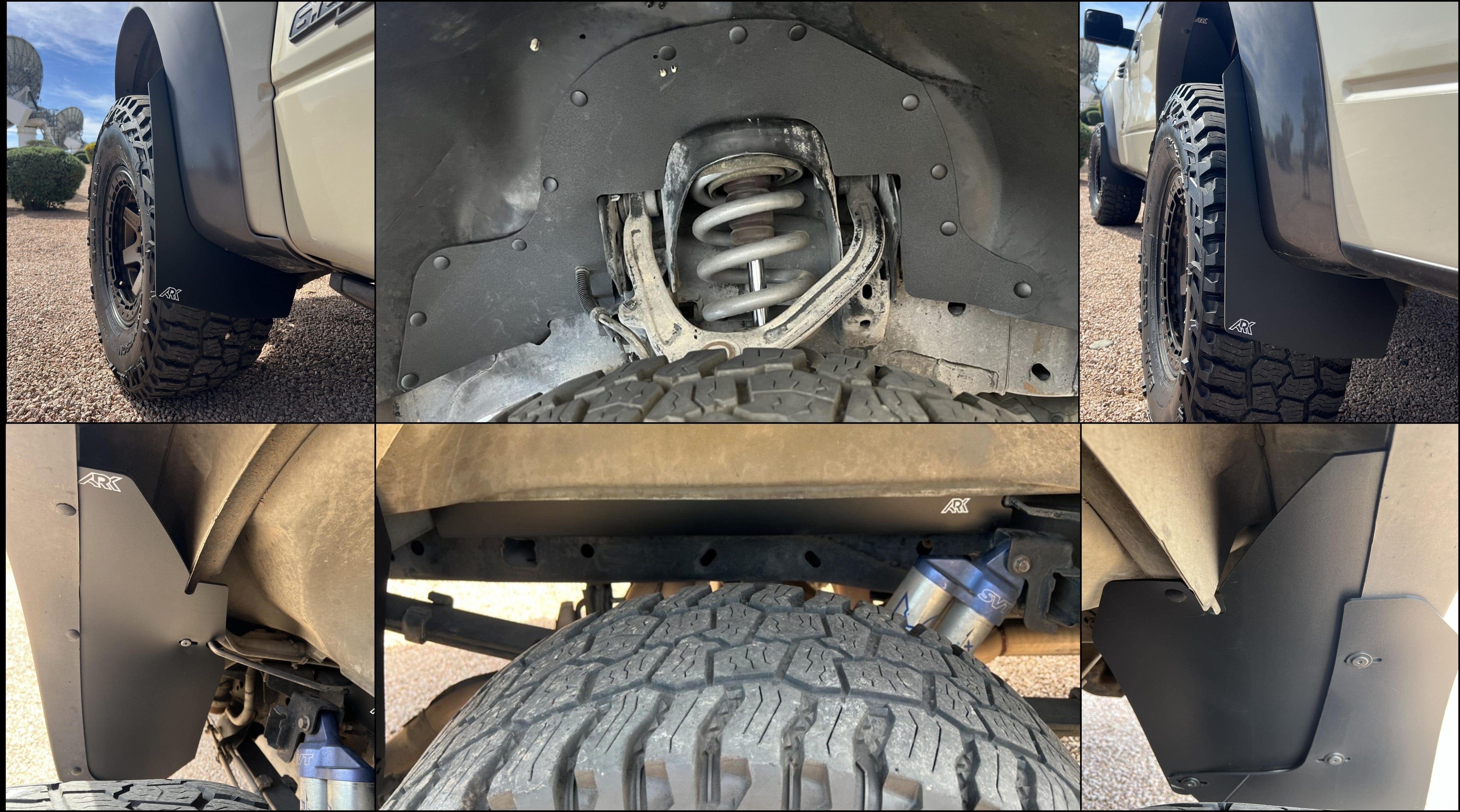 Ark Splash Guards Inner Wheel Well Guard Mid-Mudflap Combo Kit / White 2010-2014 Ford Raptor TriXpoly Bundle and Save
