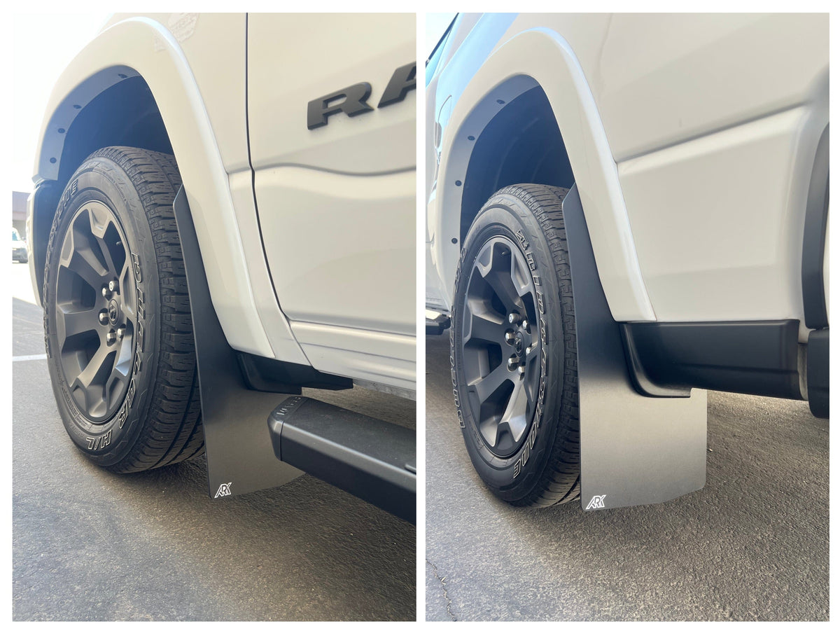 Ark Splash Guards Inner Wheel Well Guard Mud Flaps Complete Set / Grey 2019-2026 Dodge 1500 RAM TriXpoly Mud Flaps
