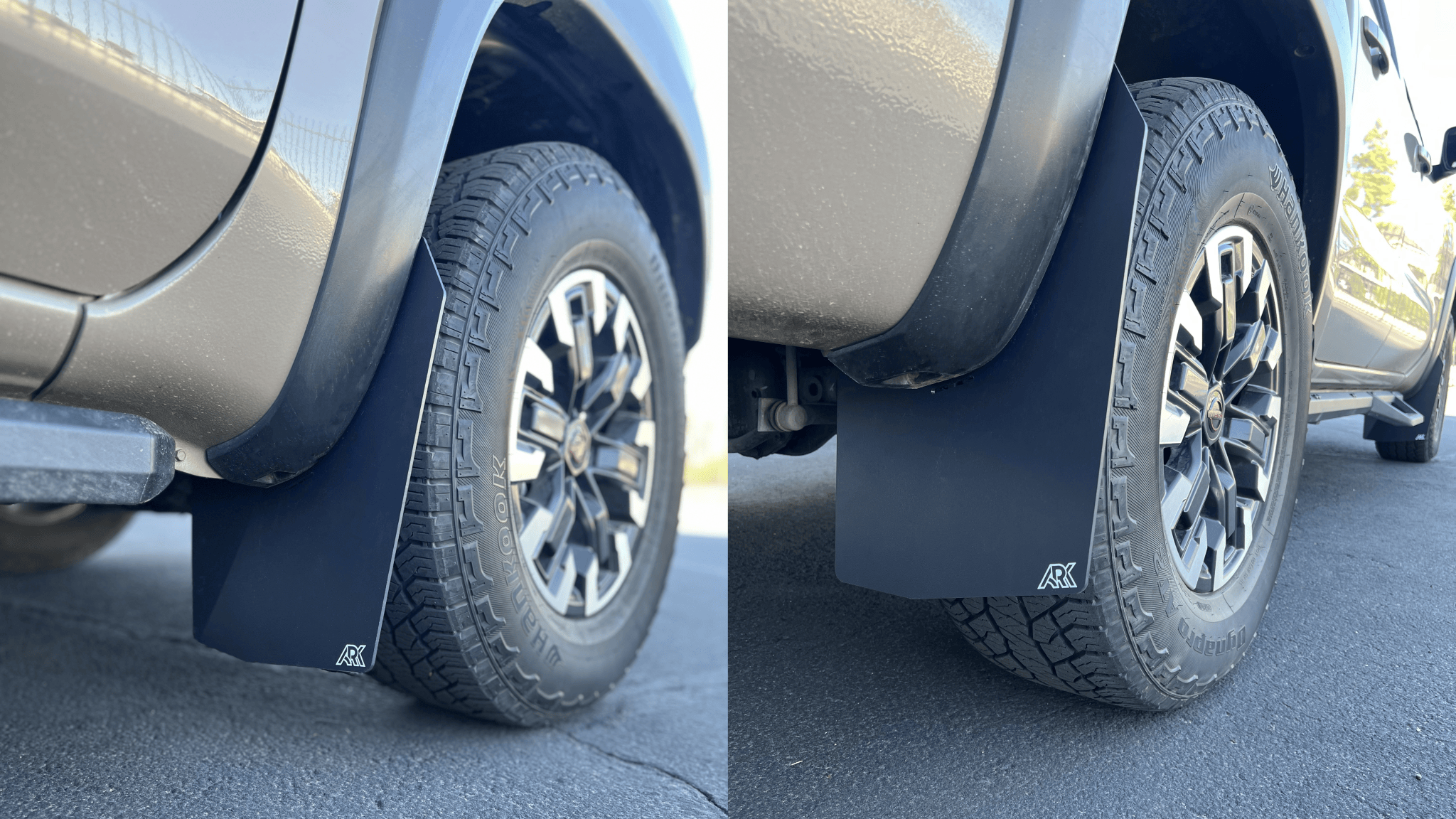 Ark Splash Guards Inner Wheel Well Guard Mud Flaps Complete Set / White 2022-2026 Nissan Frontier Pro4X TriXpoly Mudflaps