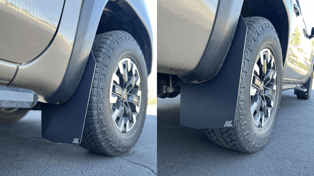 Ark Splash Guards Inner Wheel Well Guard Mud Flaps Complete Set / White 2022-2026 Nissan Frontier Pro4X TriXpoly Mudflaps