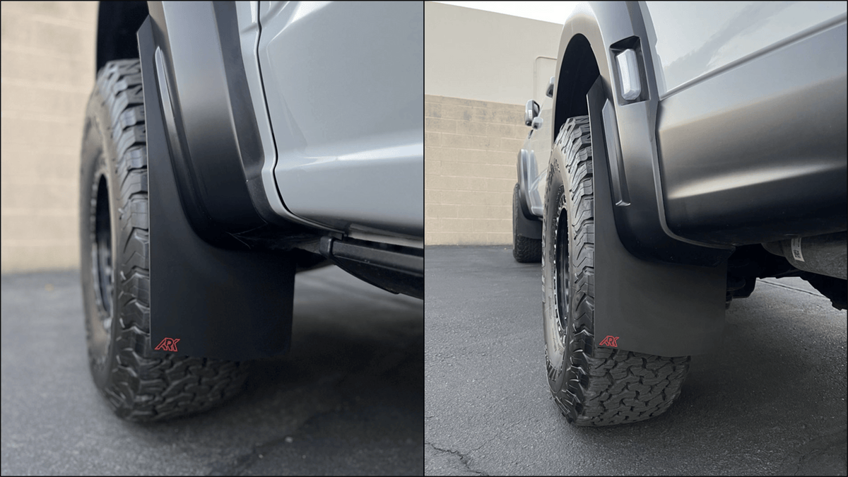 Ark Splash Guards Inner Wheel Well Guard Mudflaps Complete Set / White 2023-2026 Ford Raptor R TriXPoly Mudflaps