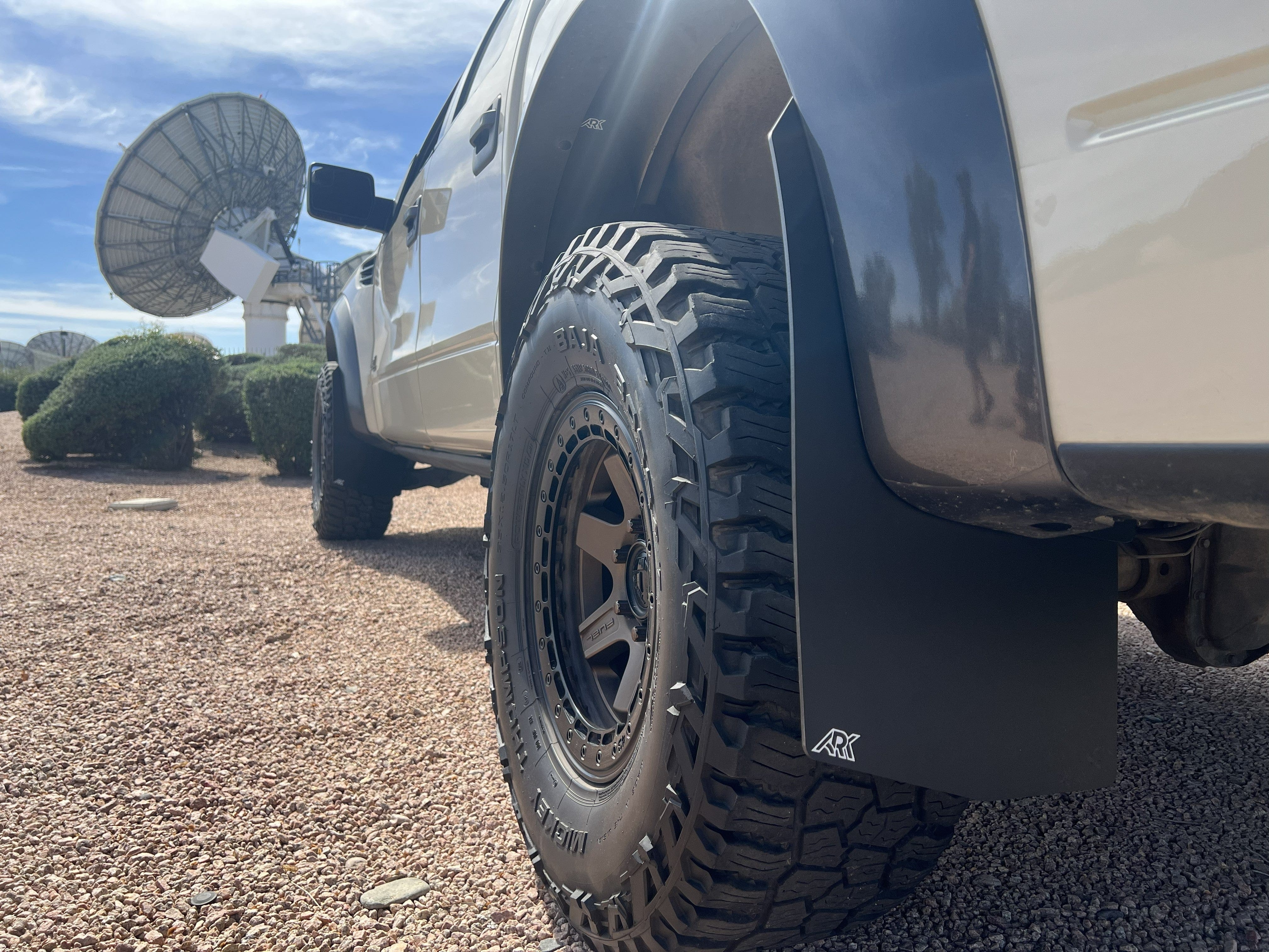 Ark Splash Guards Inner Wheel Well Guard Mudflaps Rear Only / White 2010-2014 Ford Raptor TriXpoly Mudflaps