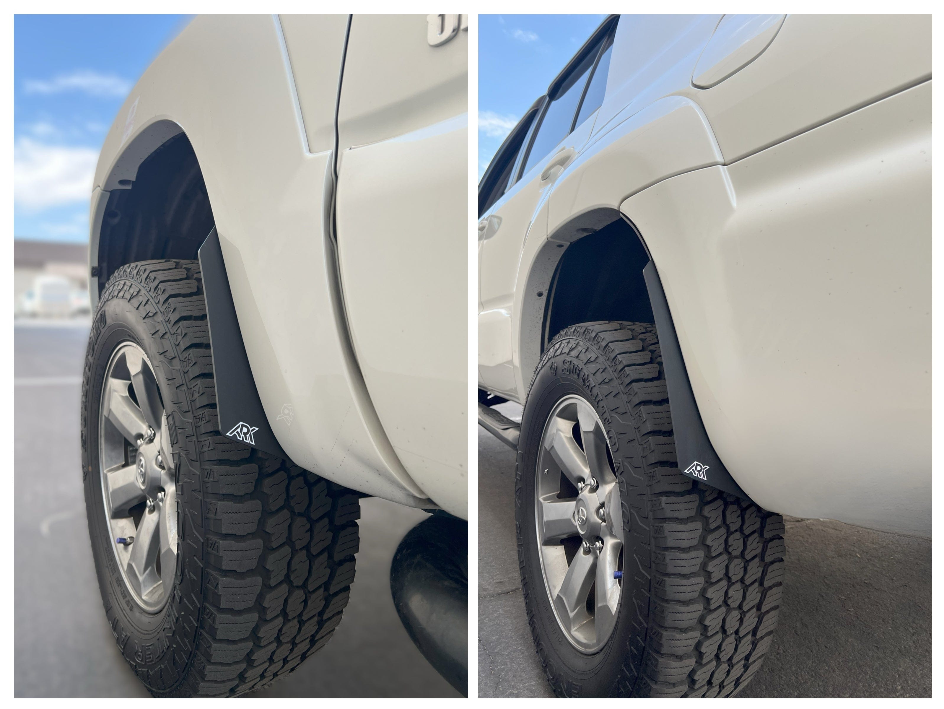 Ark Splash Guards Mud Flap Micro Deletes Complete Set / White 2003-2005 Toyota 4Runner TriXPoly Micro Flare Mudflap Deletes