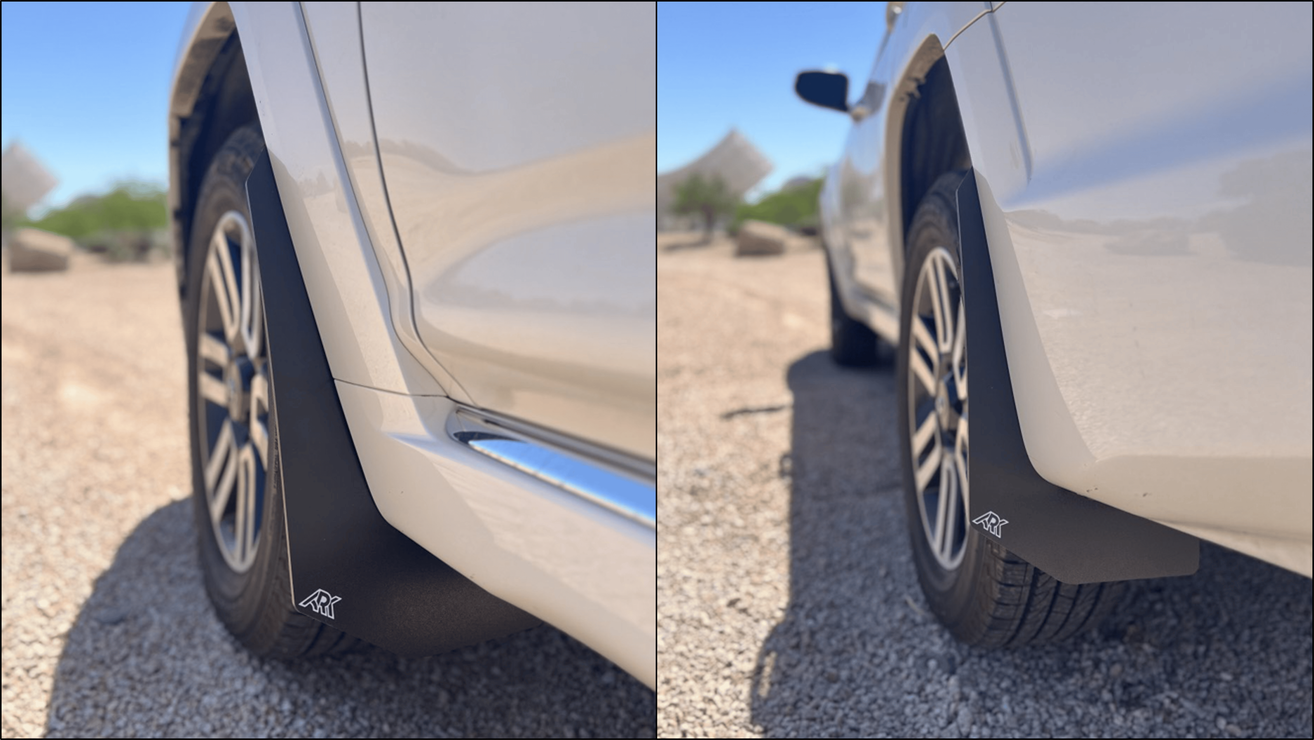 Ark Splash Guards Mud Flap Mid-Mudflaps Complete Set / White 2010-2024 Toyota 4Runner Limited TriXPoly Mid-Mudflaps