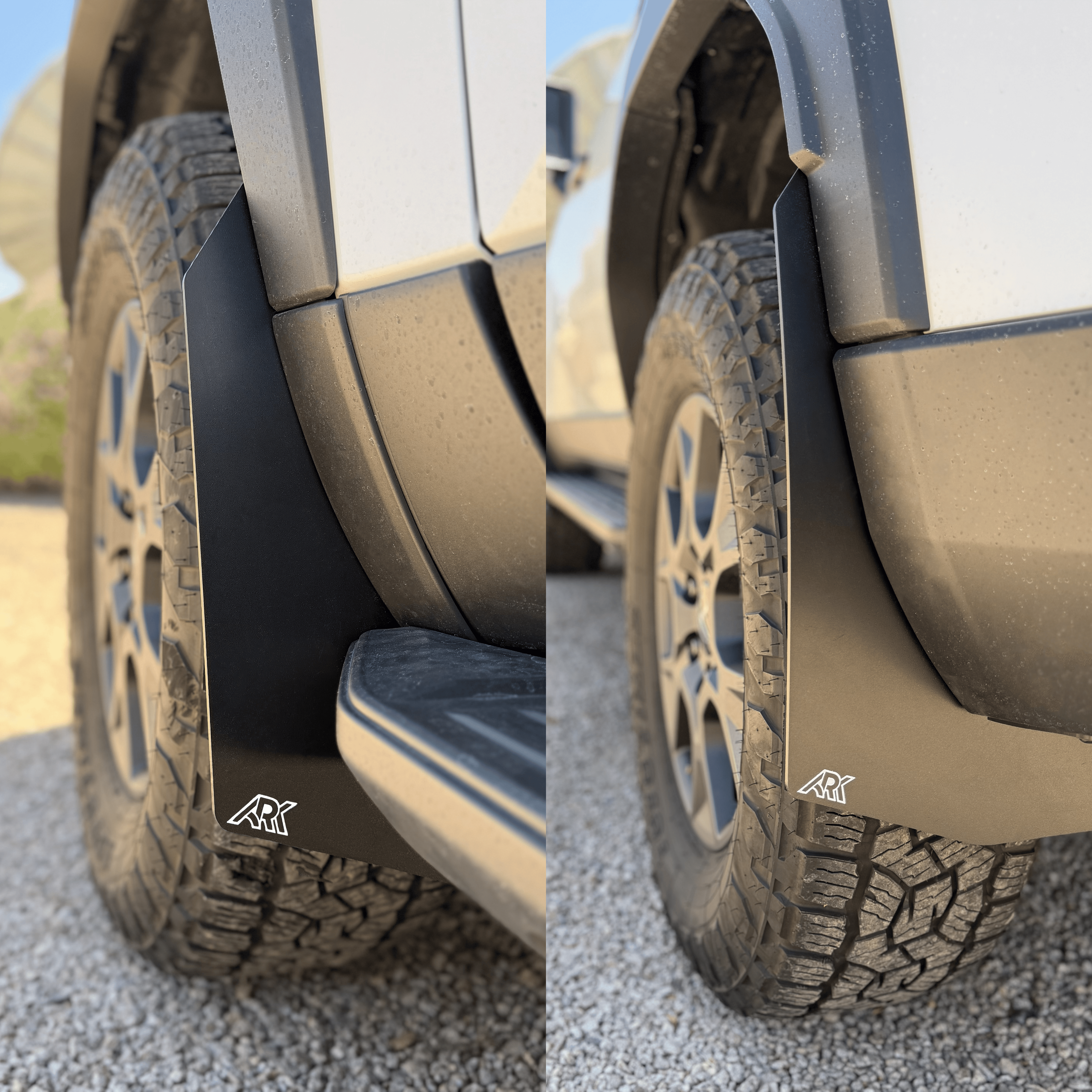 Ark Splash Guards Mudflap Mid-Mud Flaps Complete Set / White 2024-2026 Lexus GX550 Overtrail TriXpoly Mid-Mudflaps