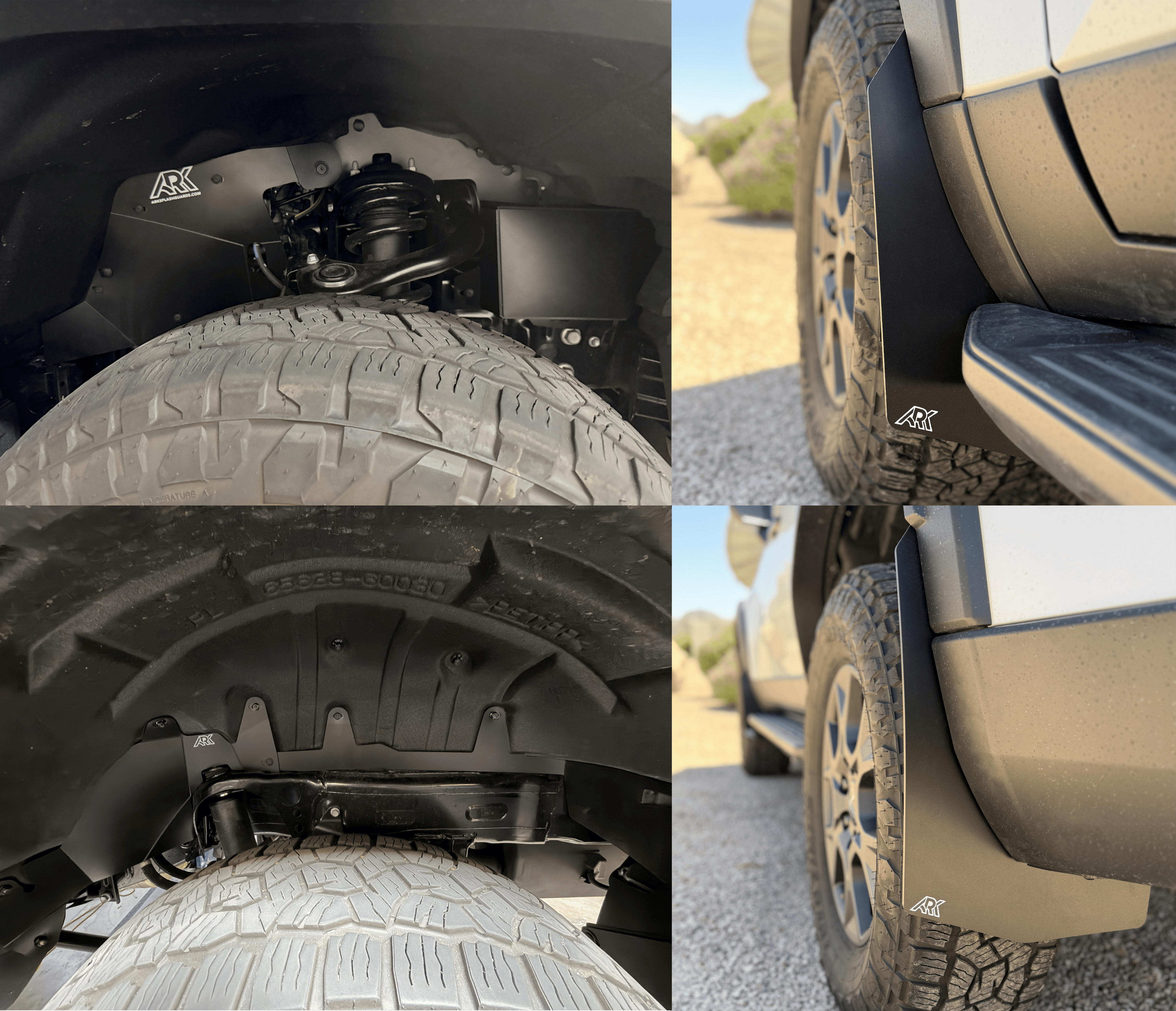 Ark Splash Guards Splash Guard Mid-Mudflaps Combo Kit / White 2024-2026 Lexus GX550 Overtrail TriXpoly Complete Kits - Bundle and Save