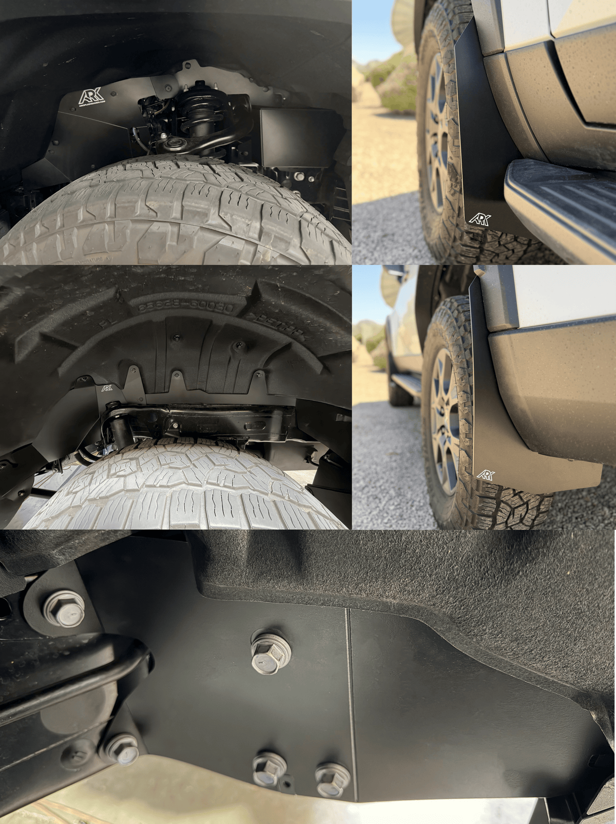 Ark Splash Guards Splash Guard Mid-Mudflaps Combo Kit with Crash Bracket Deletes / White 2024-2026 Lexus GX550 Overtrail TriXpoly Complete Kits - Bundle and Save