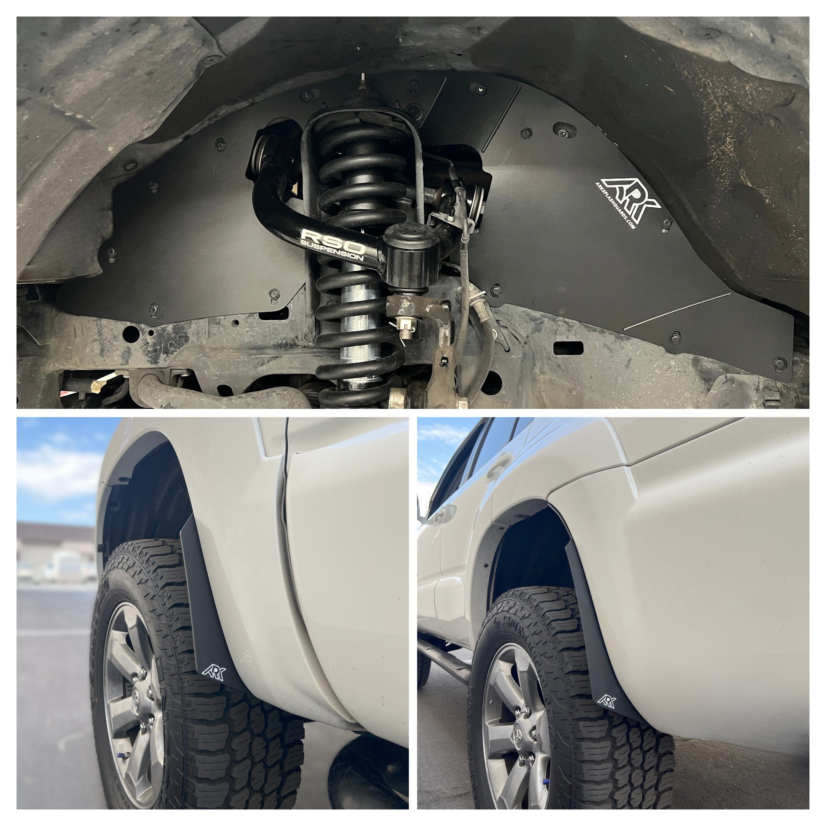 Ark Splash Guards Splash Guard Mud Flap Kit Front Splash Guards & Micro Deletes Complete Set / White 2003-2005 Toyota 4Runner TriXPoly Bundle and Save