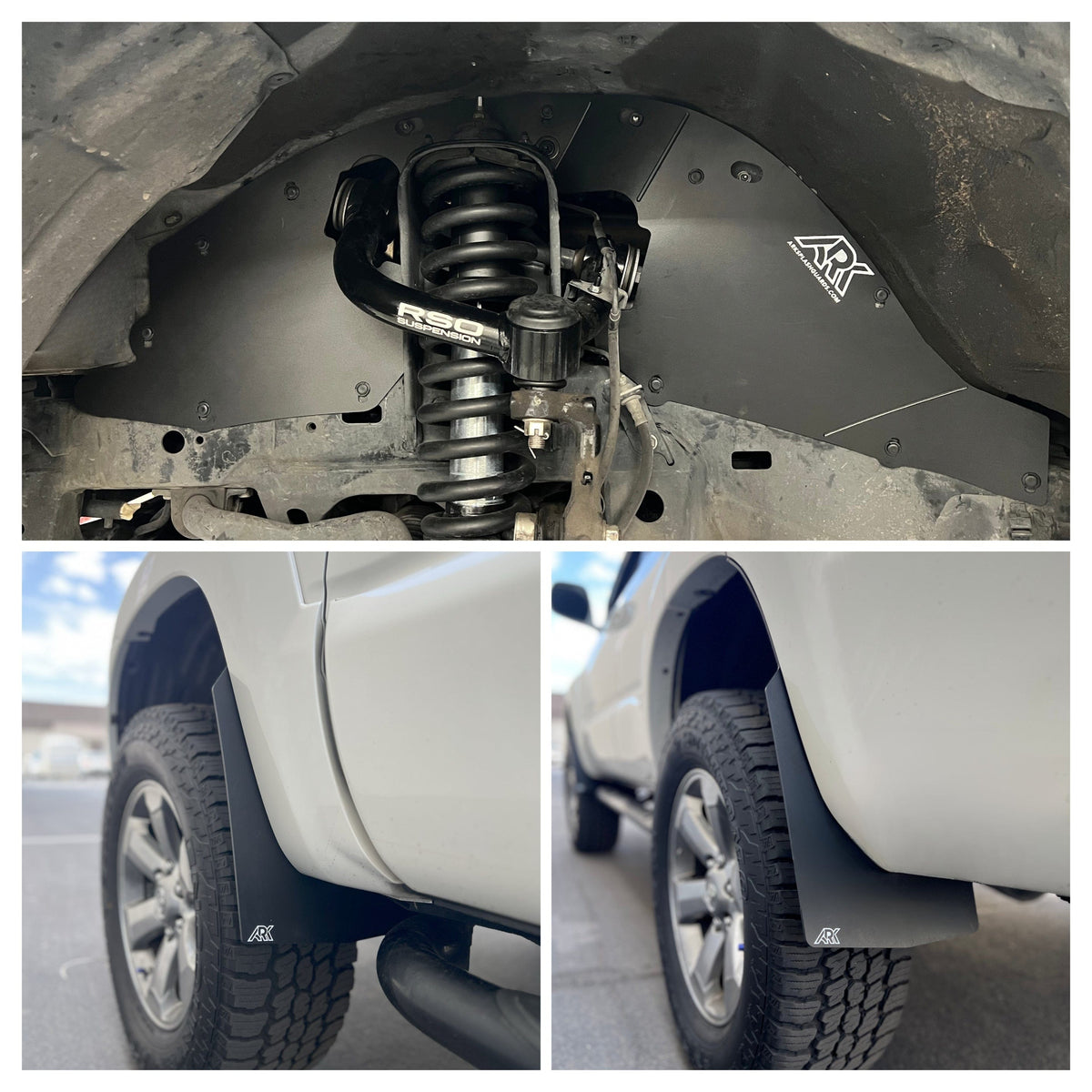 Ark Splash Guards Splash Guard Mud Flap Kit Front Splash Guards & Mid-Mudflaps Complete Set / White 2003-2005 Toyota 4Runner TriXPoly Bundle and Save