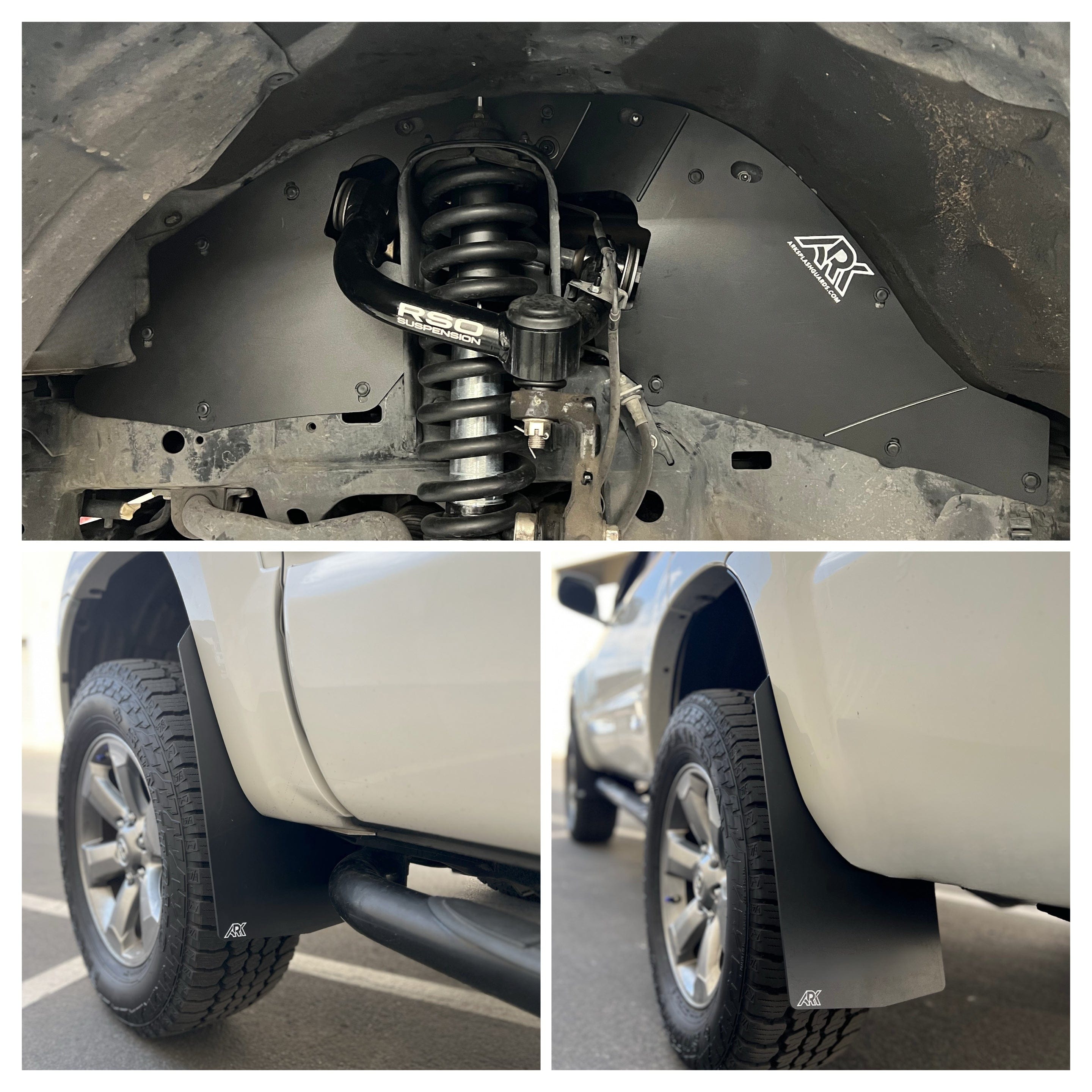 Ark Splash Guards Splash Guard Mud Flap Kit Front Splash Guards & Mudflaps Complete Set / White 2003-2005 Toyota 4Runner TriXPoly Bundle and Save
