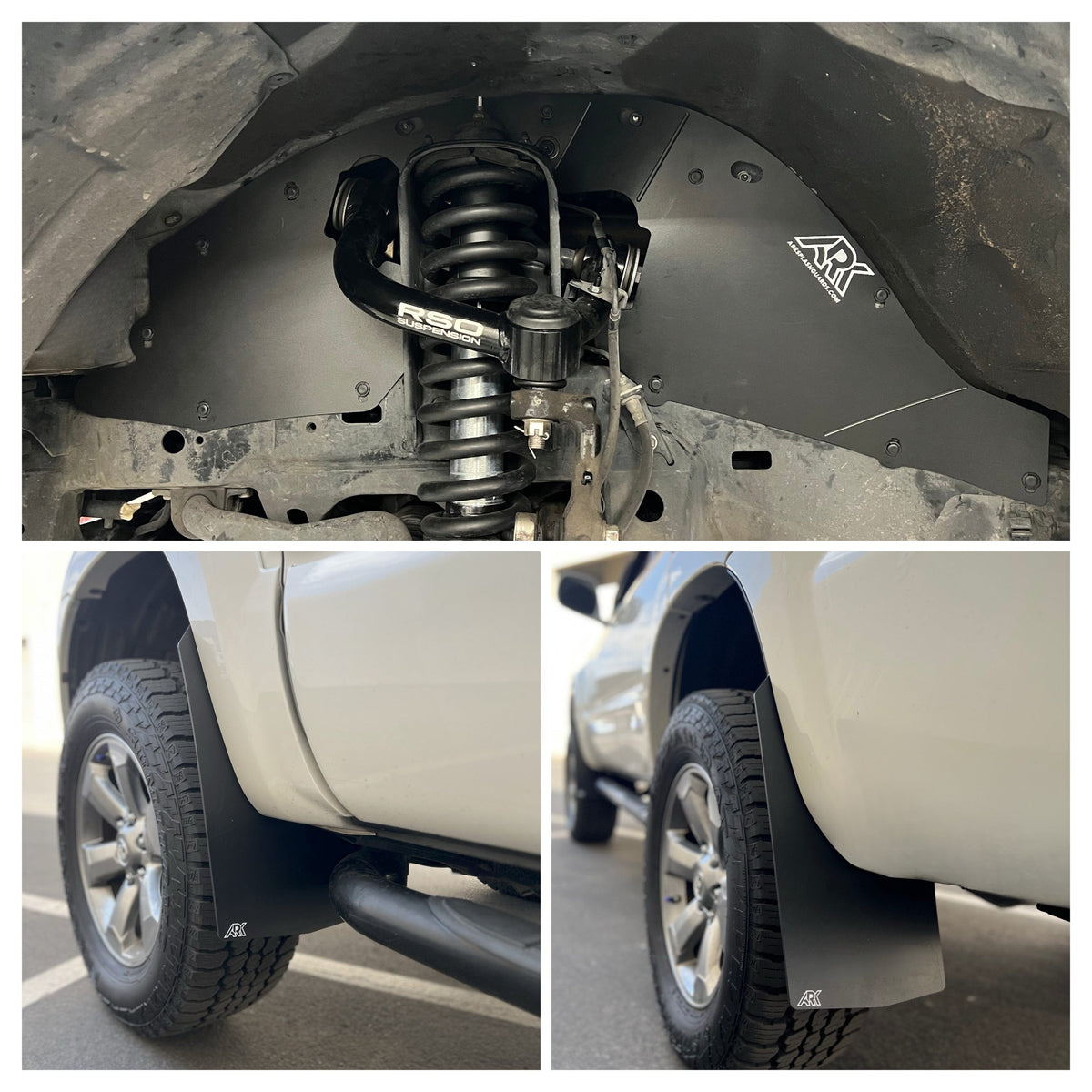 Ark Splash Guards Splash Guard Mud Flap Kit Front Splash Guards & Mudflaps Complete Set / White 2003-2005 Toyota 4Runner TriXPoly Bundle and Save