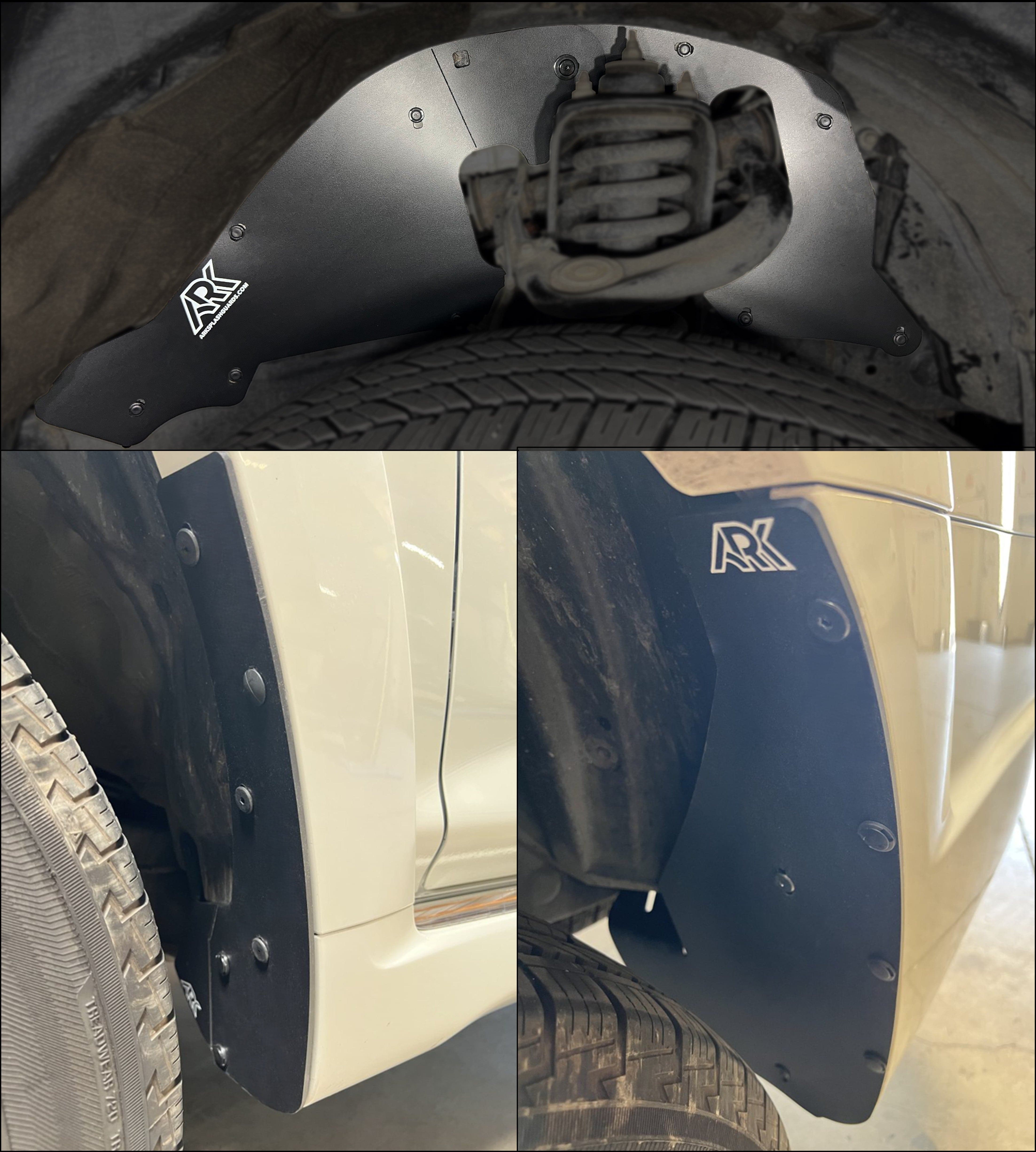 Ark Splash Guards Splash Guard Mud Flap Kit Stock Front Splash Guards & Deletes Complete Set / White 2010-2024 Toyota 4Runner Limited TriXPoly Bundle and Save