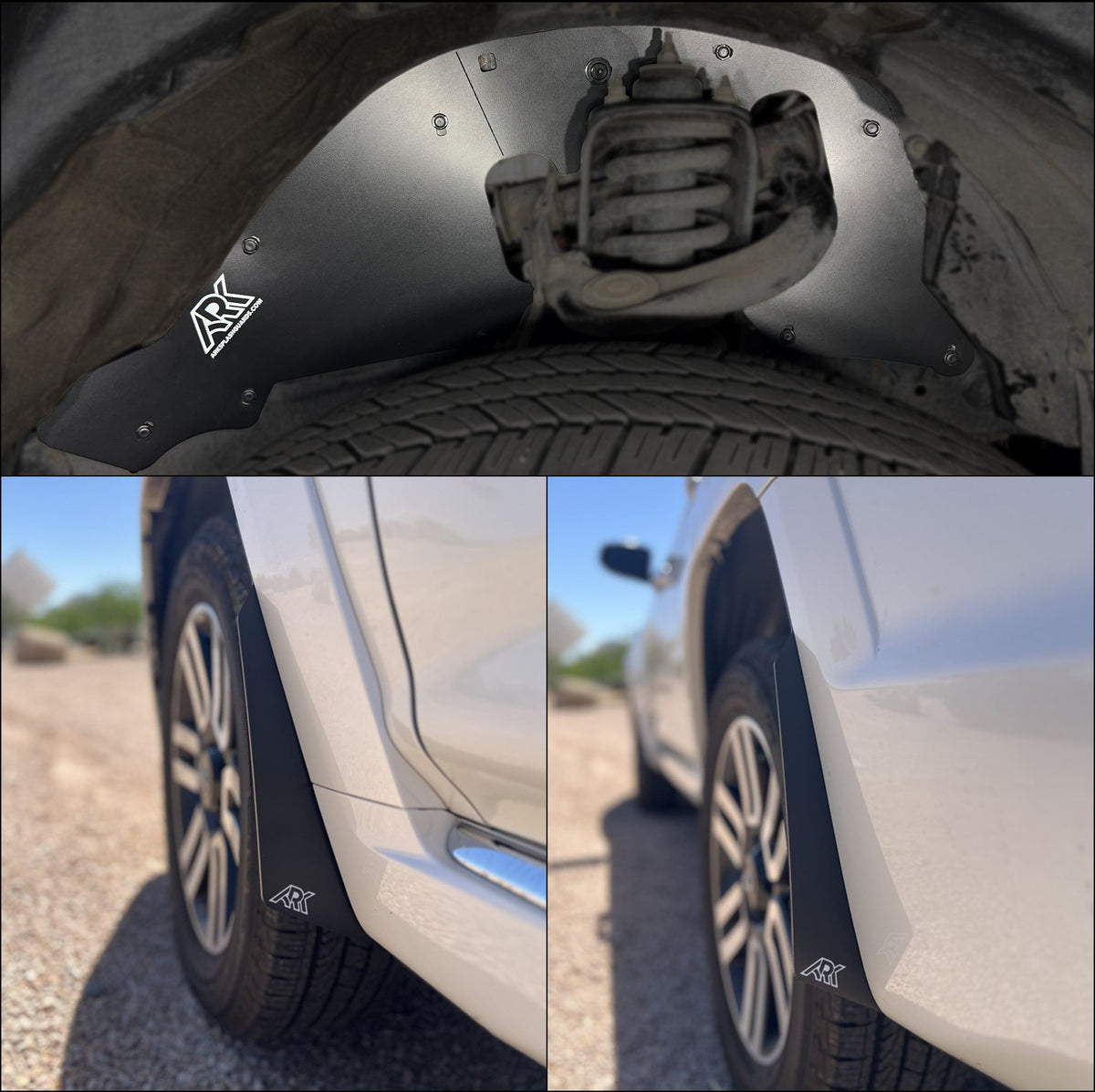 Ark Splash Guards Splash Guard Mud Flap Kit Stock Front Splash Guards & Micro Deletes Complete Set / White 2010-2024 Toyota 4Runner Limited TriXPoly Bundle and Save
