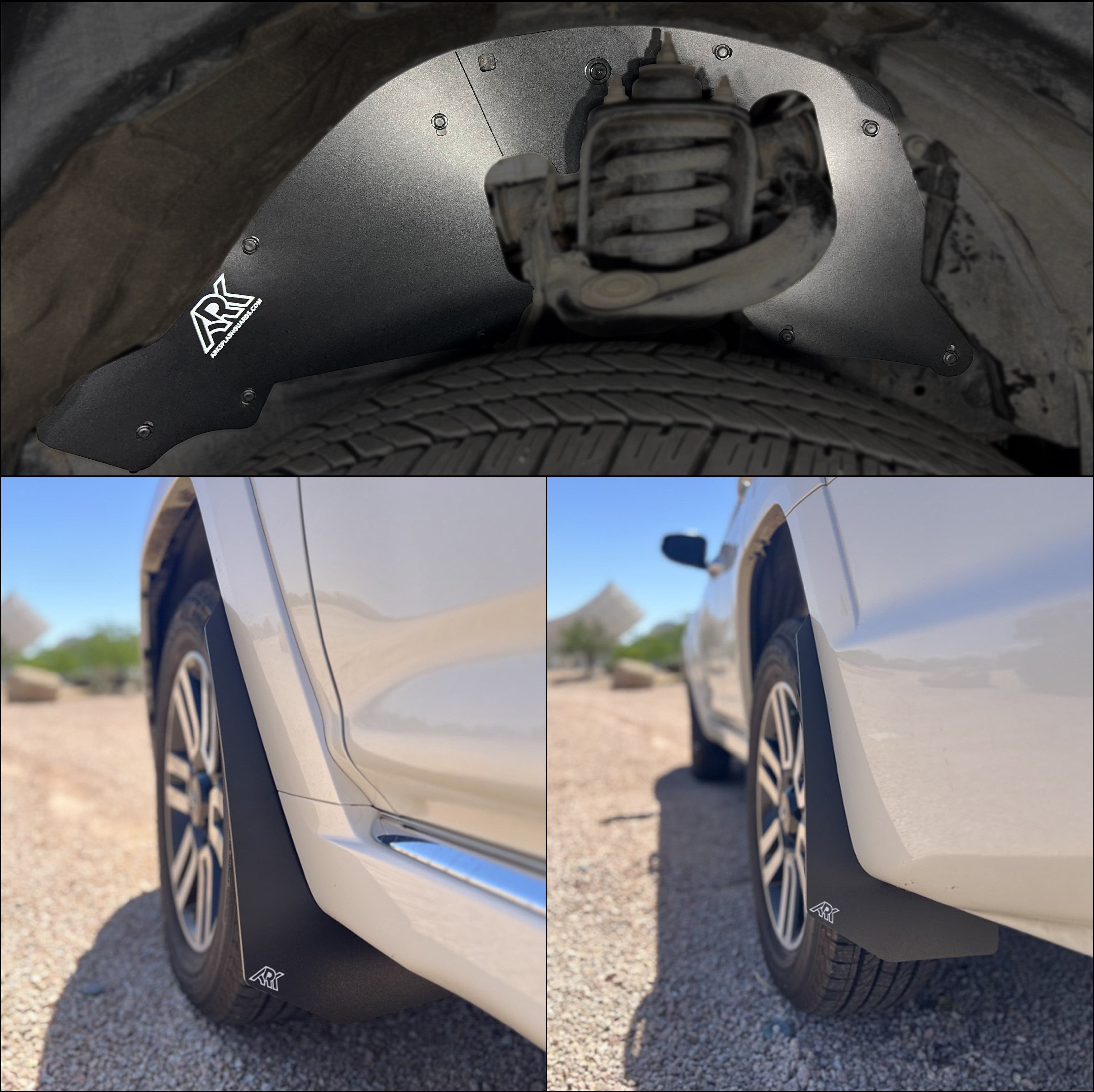 Ark Splash Guards Splash Guard Mud Flap Kit Stock Front Splash Guards & Mid-Mudflaps Complete Set / White 2010-2024 Toyota 4Runner Limited TriXPoly Bundle and Save