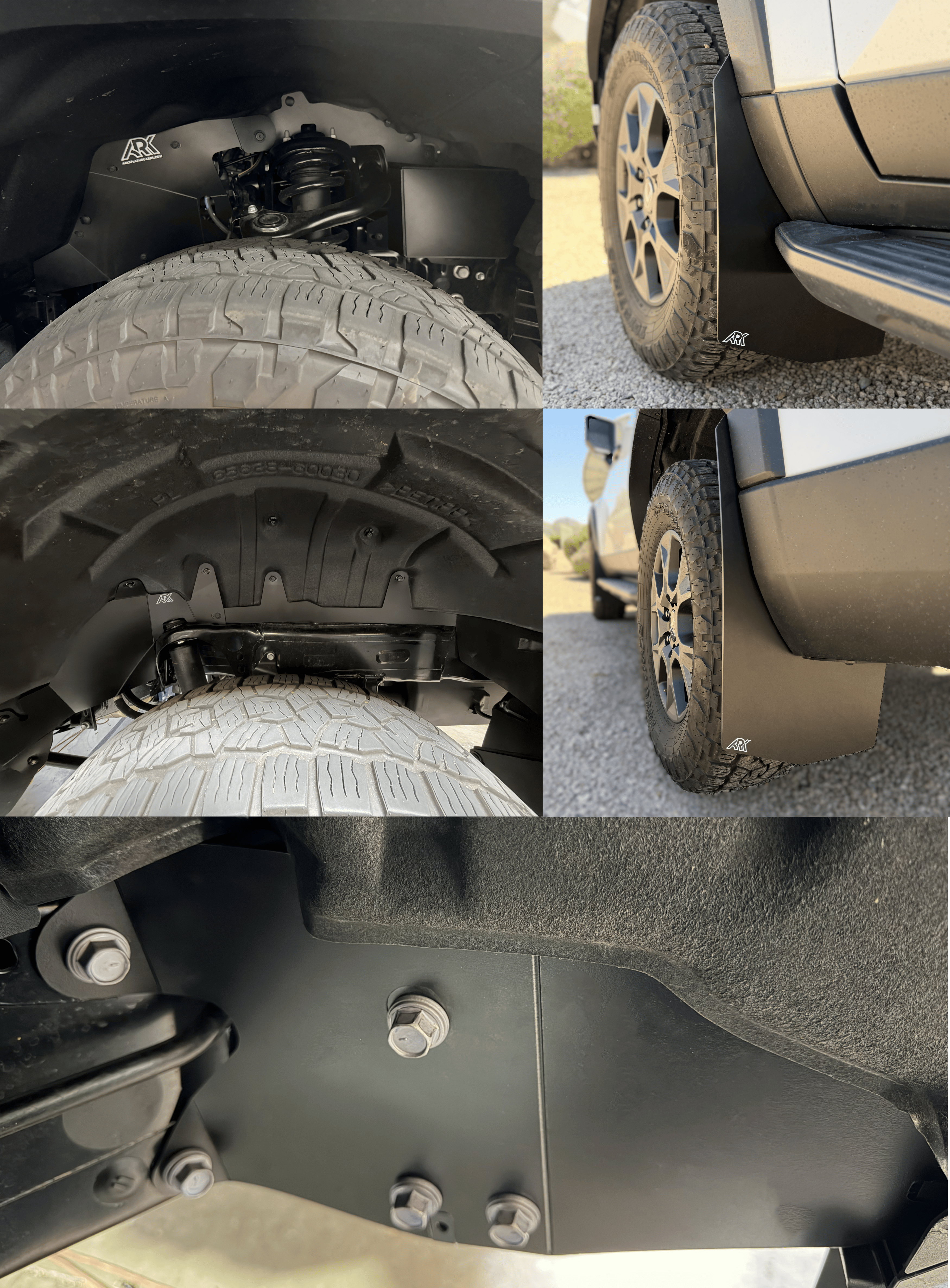 Ark Splash Guards Splash Guard Mudflaps Combo Kit with Crash Bracket Deletes / White 2024-2026 Lexus GX550 Overtrail TriXpoly Complete Kits - Bundle and Save