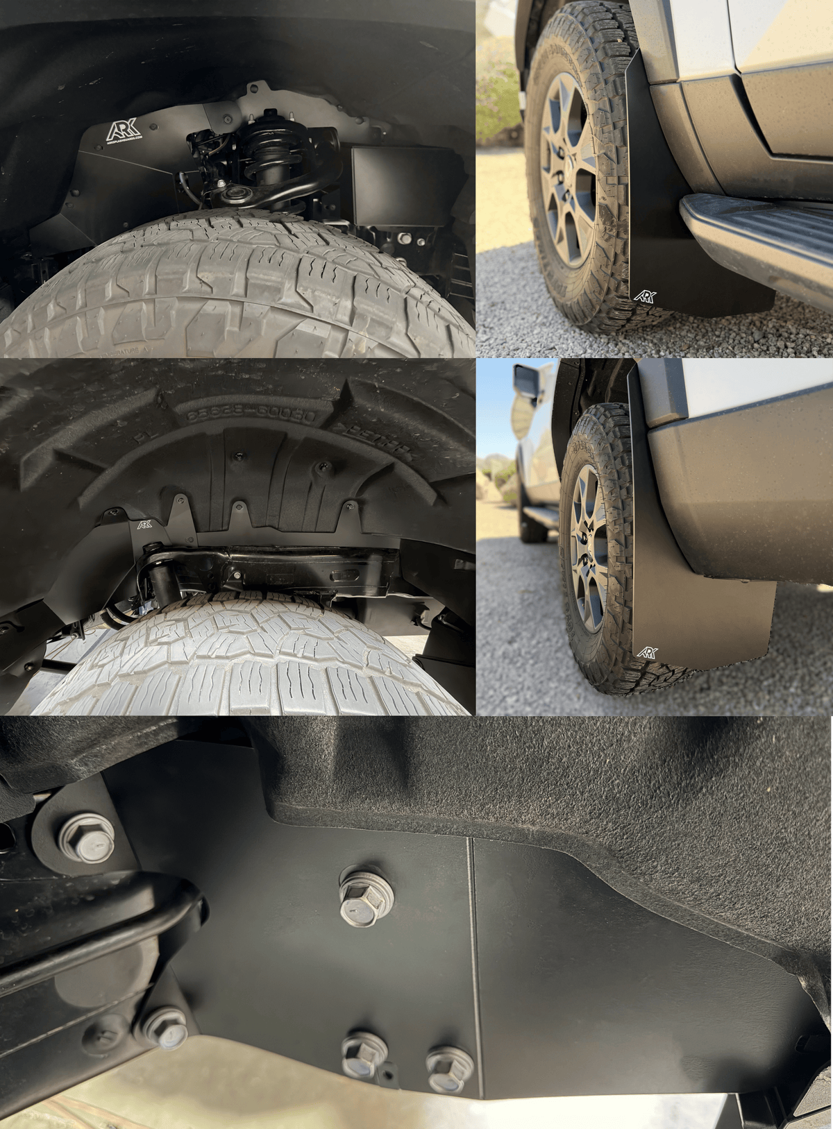 Ark Splash Guards Splash Guard Mudflaps Combo Kit with Crash Bracket Deletes / White 2024-2026 Lexus GX550 Overtrail TriXpoly Complete Kits - Bundle and Save