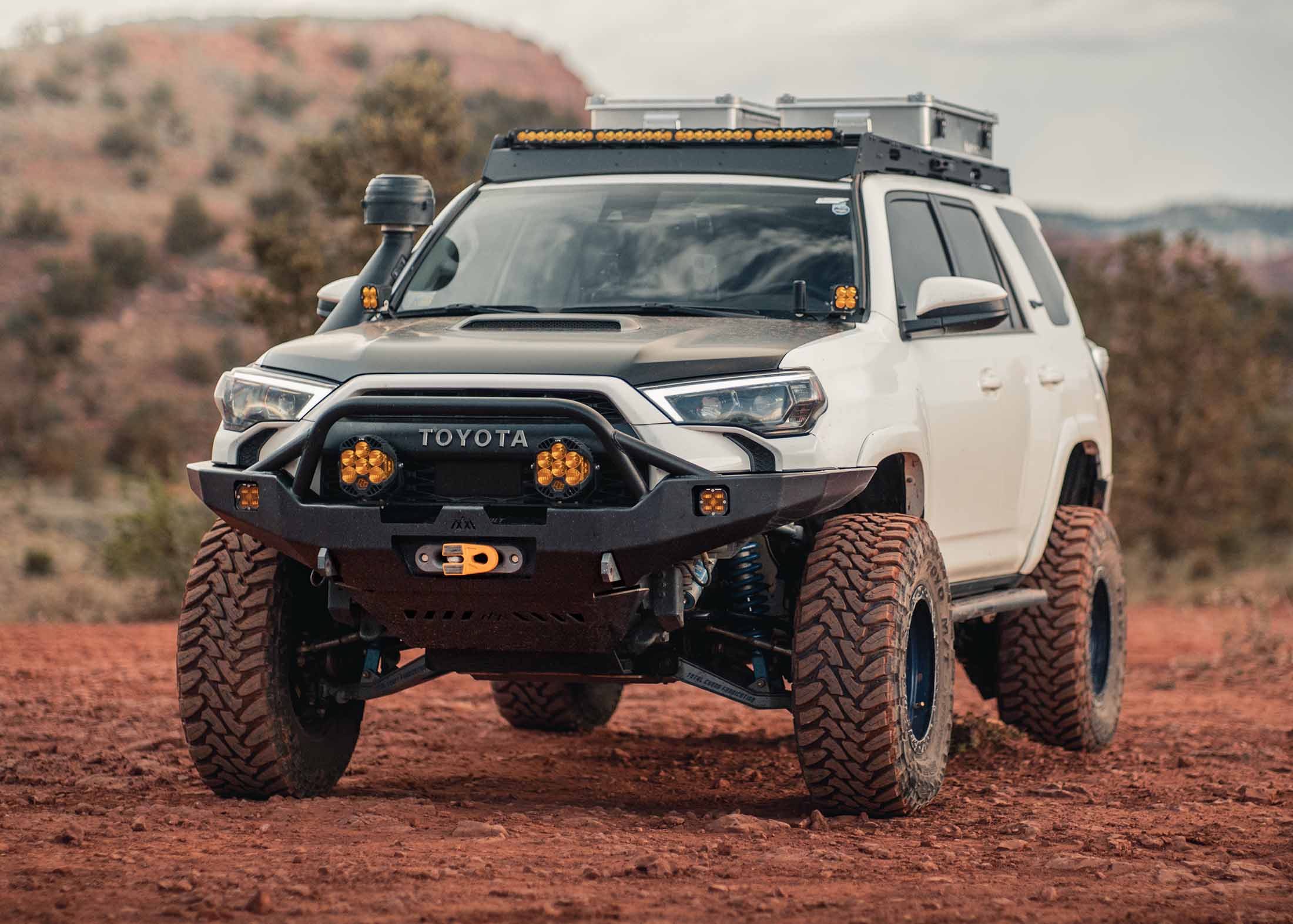 Backwoods Adventure Mods Armor Toyota 4Runner 5th Gen (2010-2024) Hi-Lite Overland Front Bumper [PreRunner Bull Bar]