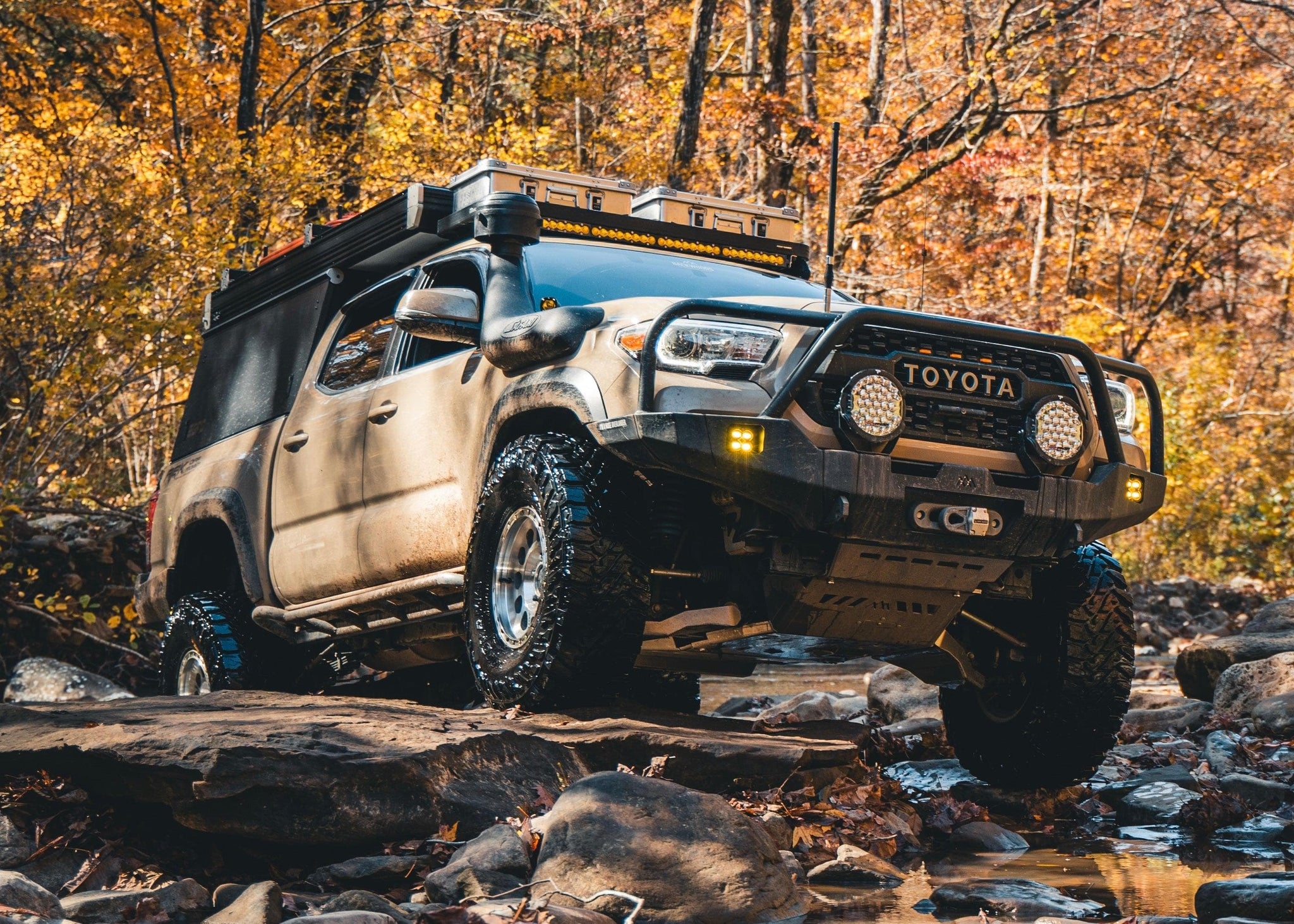 Backwoods Adventure Mods Armor Toyota Tacoma 3rd Gen (2016-2023) Hi-Lite Overland Front Bumper [Bull Bar]