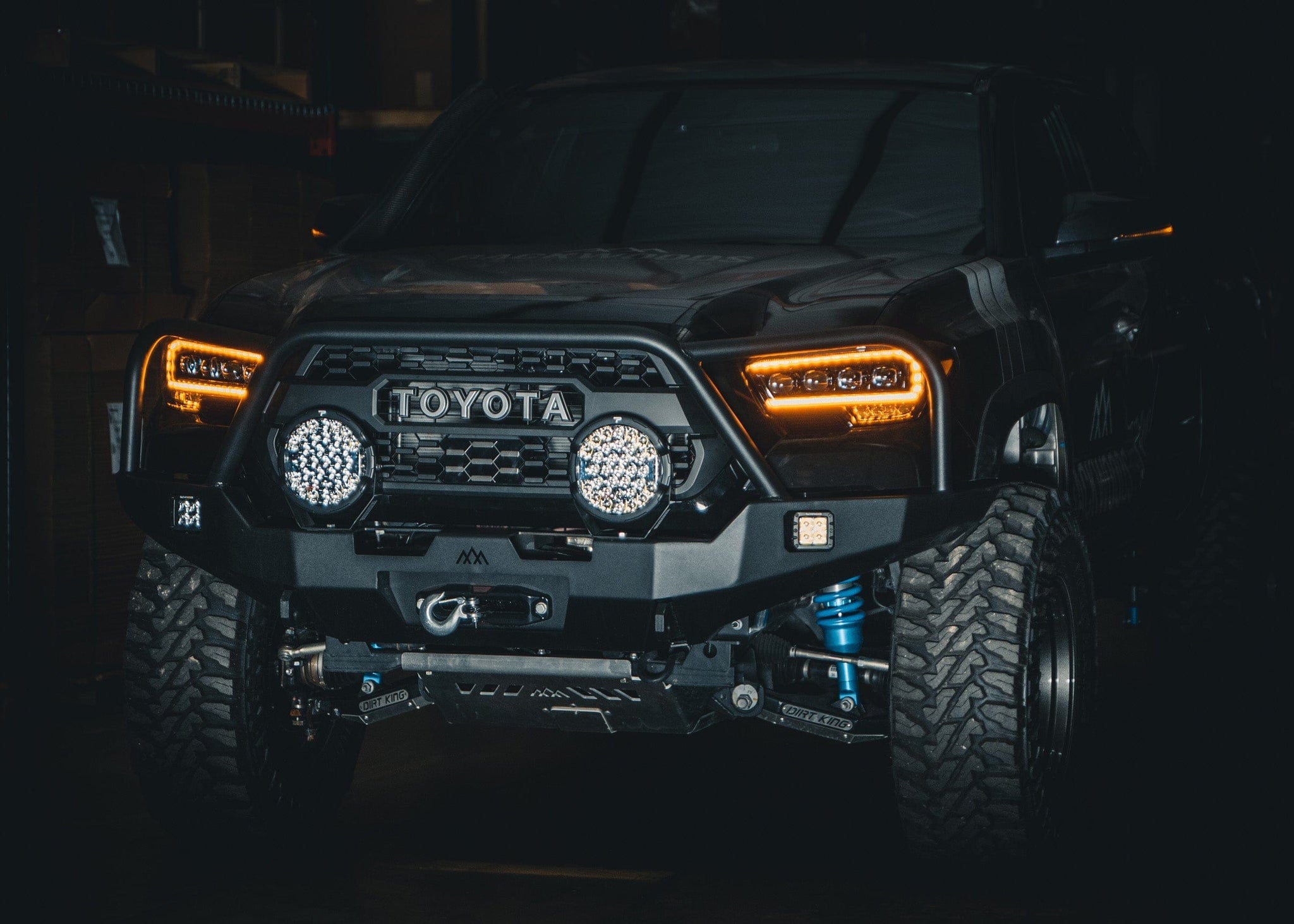 Backwoods Adventure Mods Armor Toyota Tacoma 3rd Gen (2016-2023) Hi-Lite Overland Front Bumper [Bull Bar]