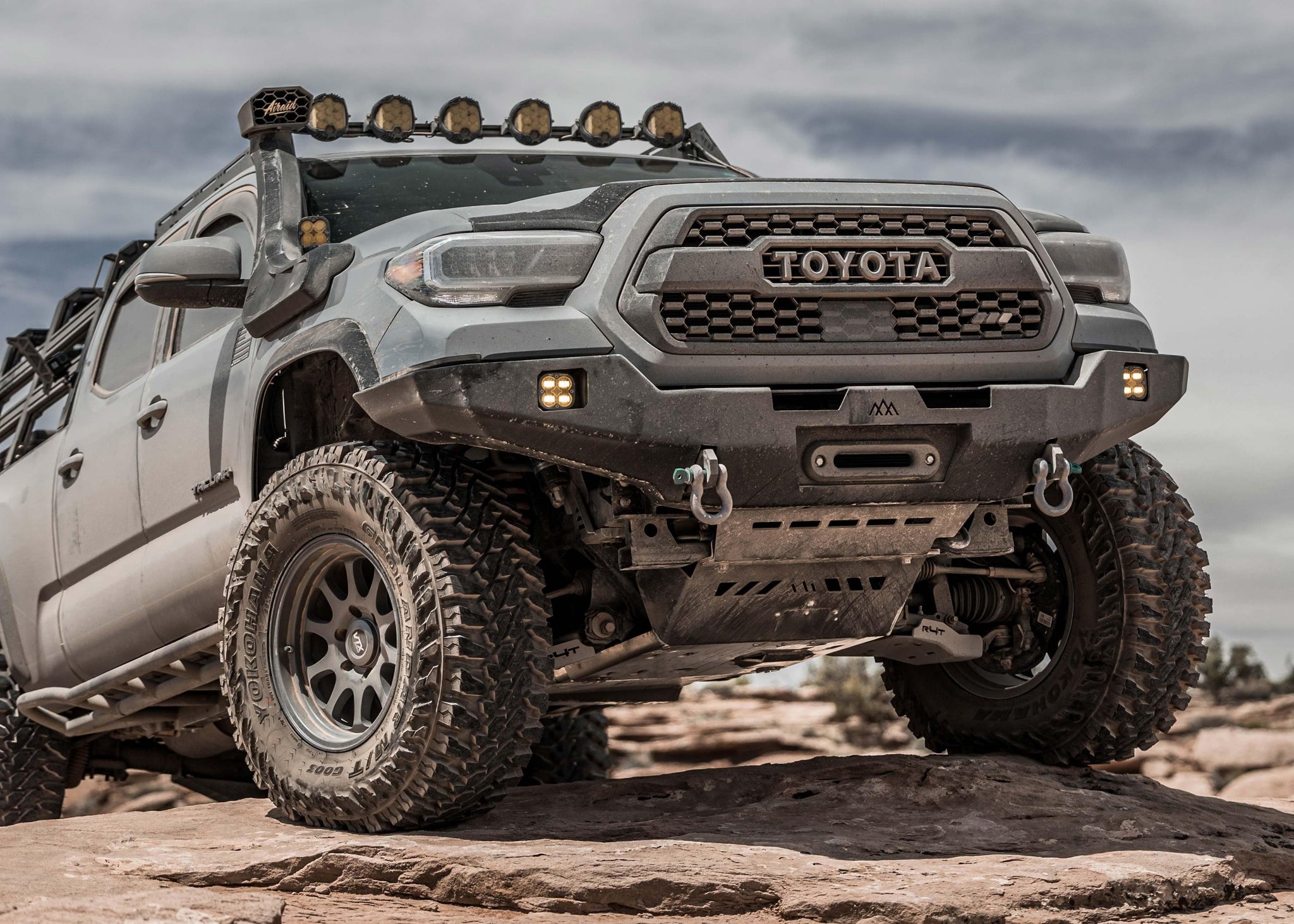 Backwoods Adventure Mods Armor Toyota Tacoma 3rd Gen (2016-2023) Hi-Lite Overland Front Bumper [No Bull Bar]
