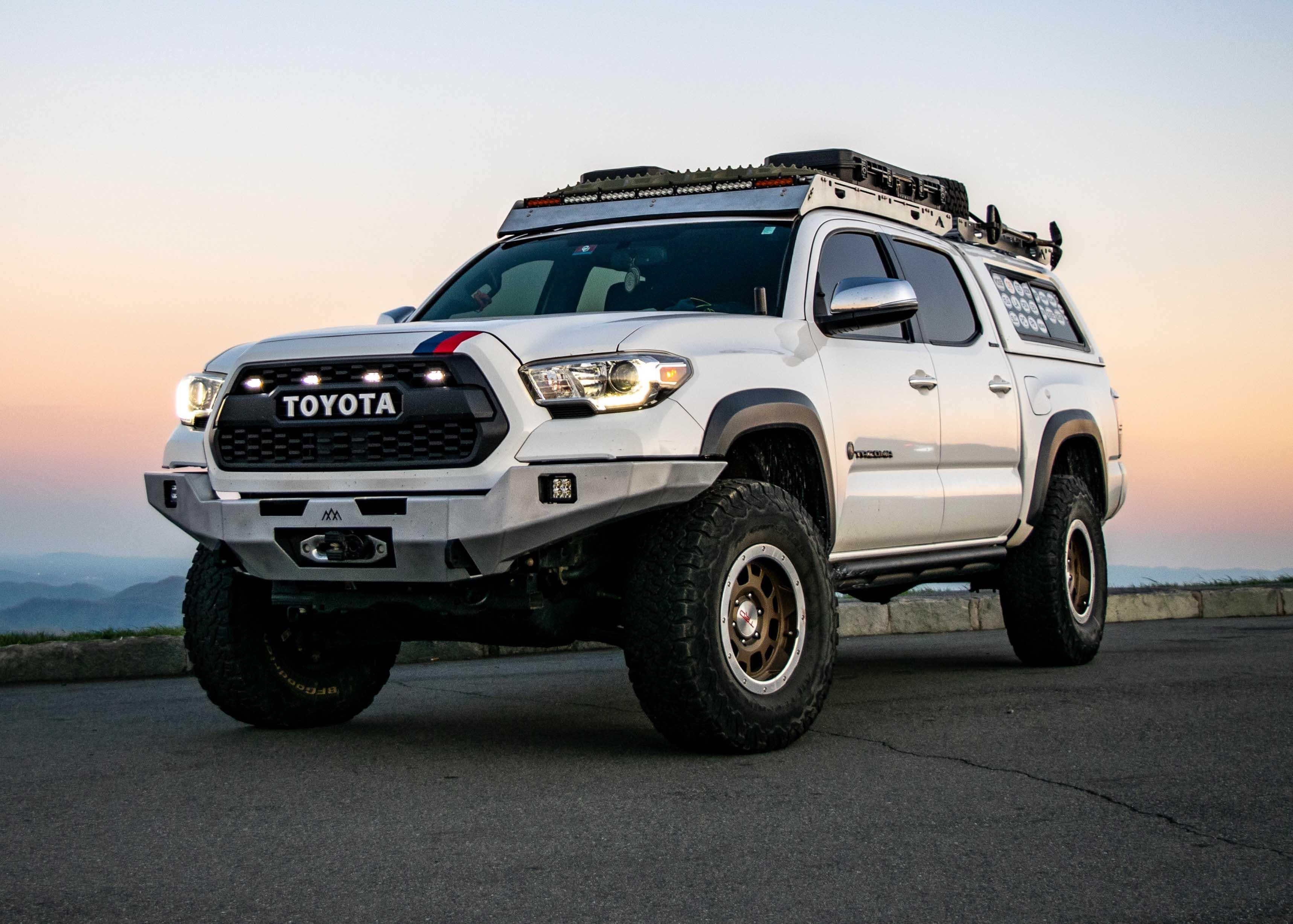 Backwoods Adventure Mods Armor Toyota Tacoma 3rd Gen (2016-2023) Hi-Lite Overland Front Bumper [No Bull Bar]