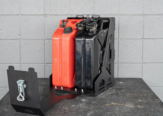 Backwoods Adventure Mods Bed Rack Accessory Brackets Jerry's Can Holder - Dual Universal Jerry Can Carrier
