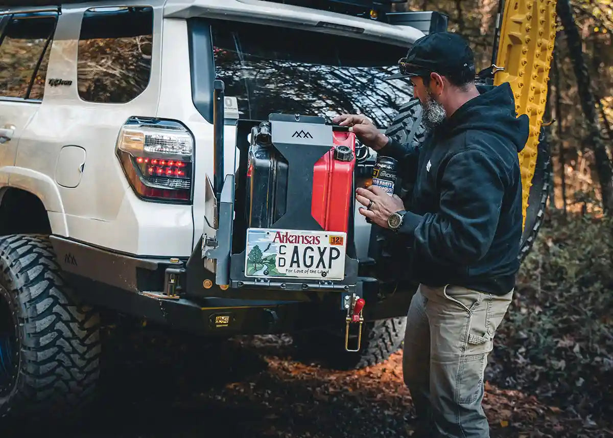 Backwoods Adventure Mods Bed Rack Accessory Brackets Jerry's Can Holder - Dual Universal Jerry Can Carrier