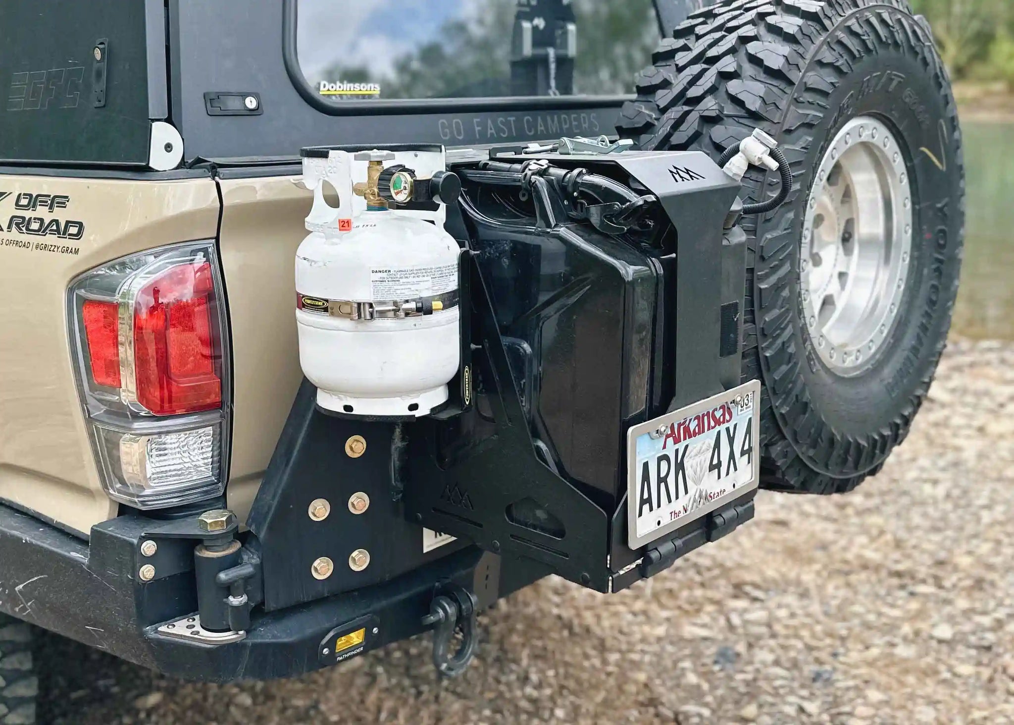 Backwoods Adventure Mods Bed Rack Accessory Brackets Jerry's Can Holder - Dual Universal Jerry Can Carrier