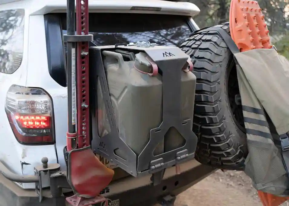 Backwoods Adventure Mods Bed Rack Accessory Brackets Jerry's Can Holder - Dual Universal Jerry Can Carrier