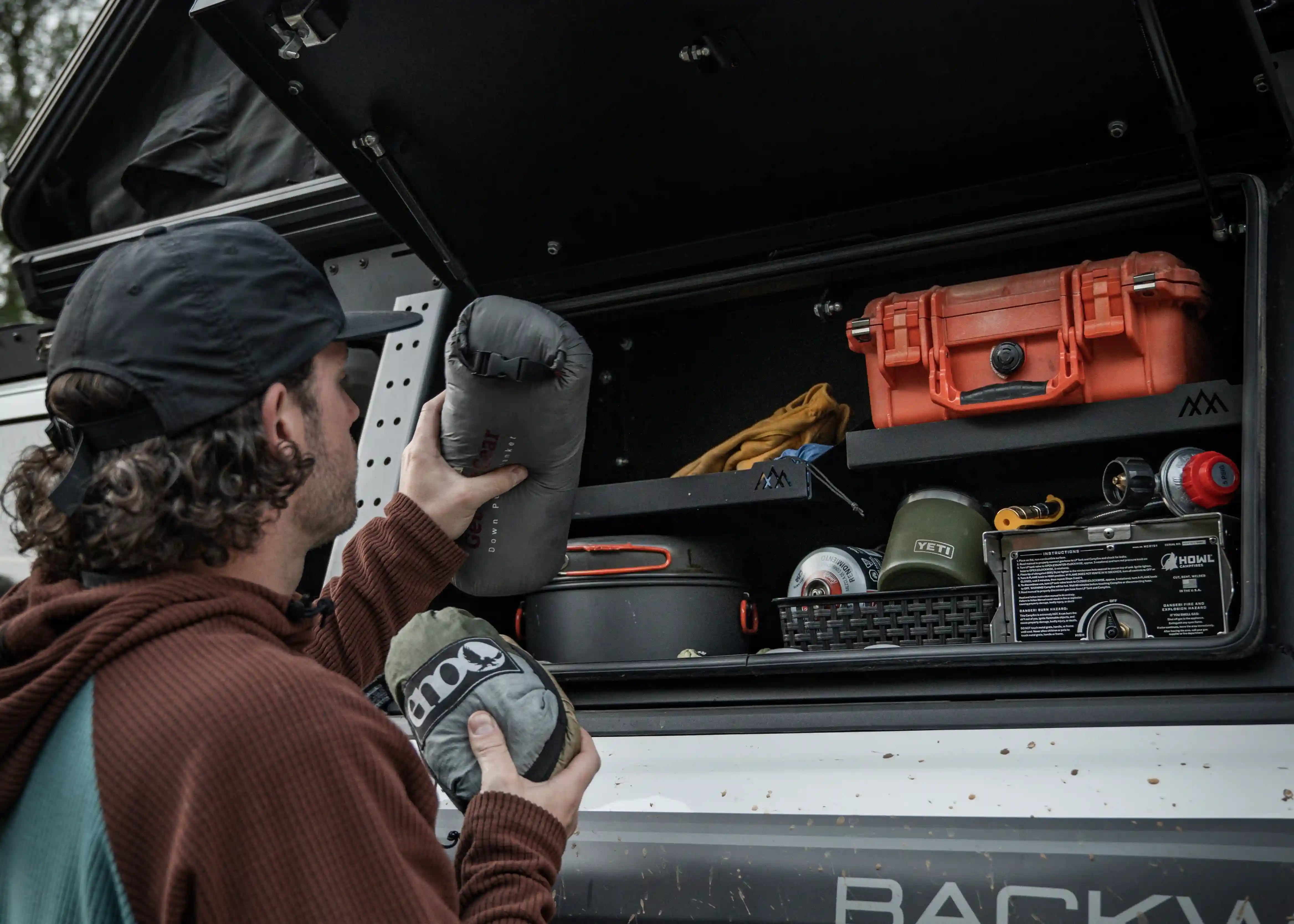 Backwoods Adventure Mods Bed Rack Accessory Brackets Overland Bed Rack Storage Box - Toyota Tacoma
