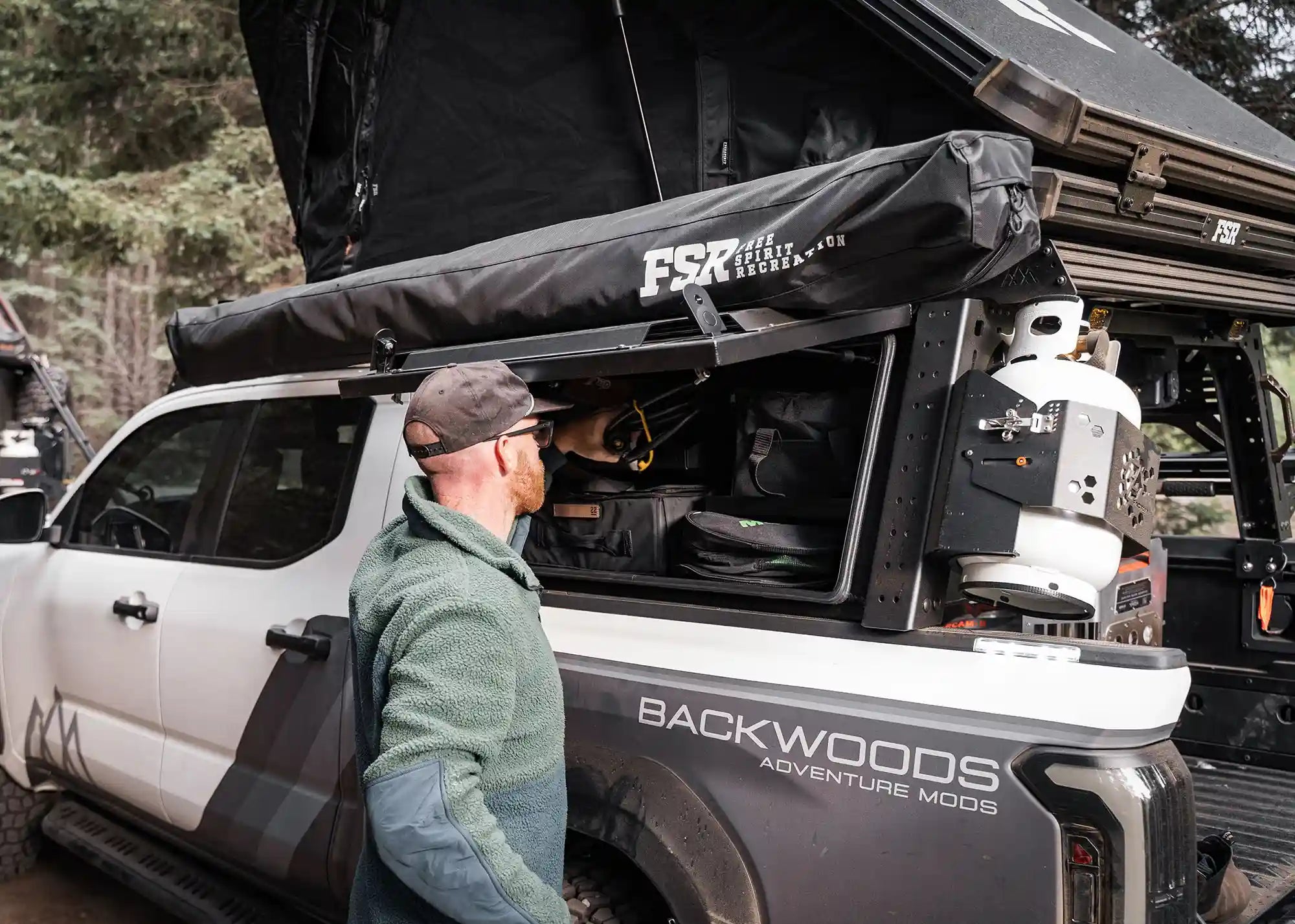 Backwoods Adventure Mods Bed Rack Accessory Brackets Overland Bed Rack Storage Box - Toyota Tacoma