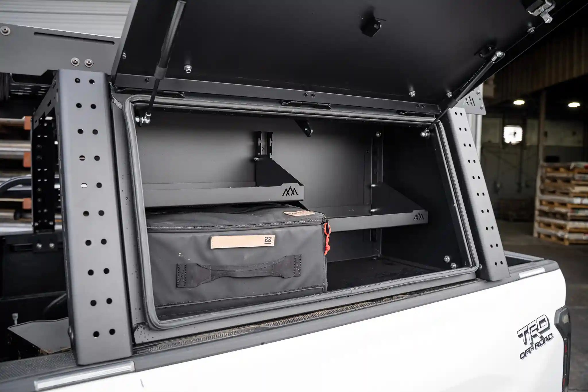 Backwoods Adventure Mods Bed Rack Accessory Brackets Overland Bed Rack Storage Box - Toyota Tacoma