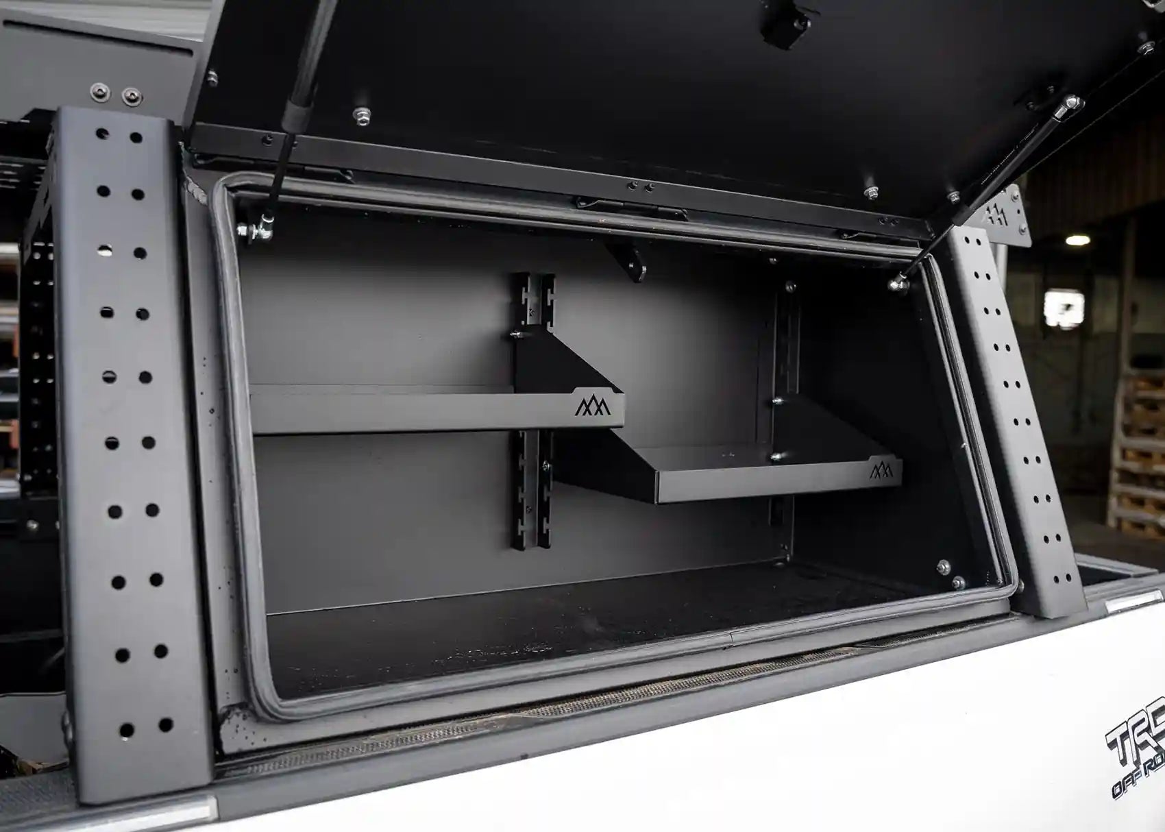 Backwoods Adventure Mods Bed Rack Accessory Brackets Overland Bed Rack Storage Box - Toyota Tacoma