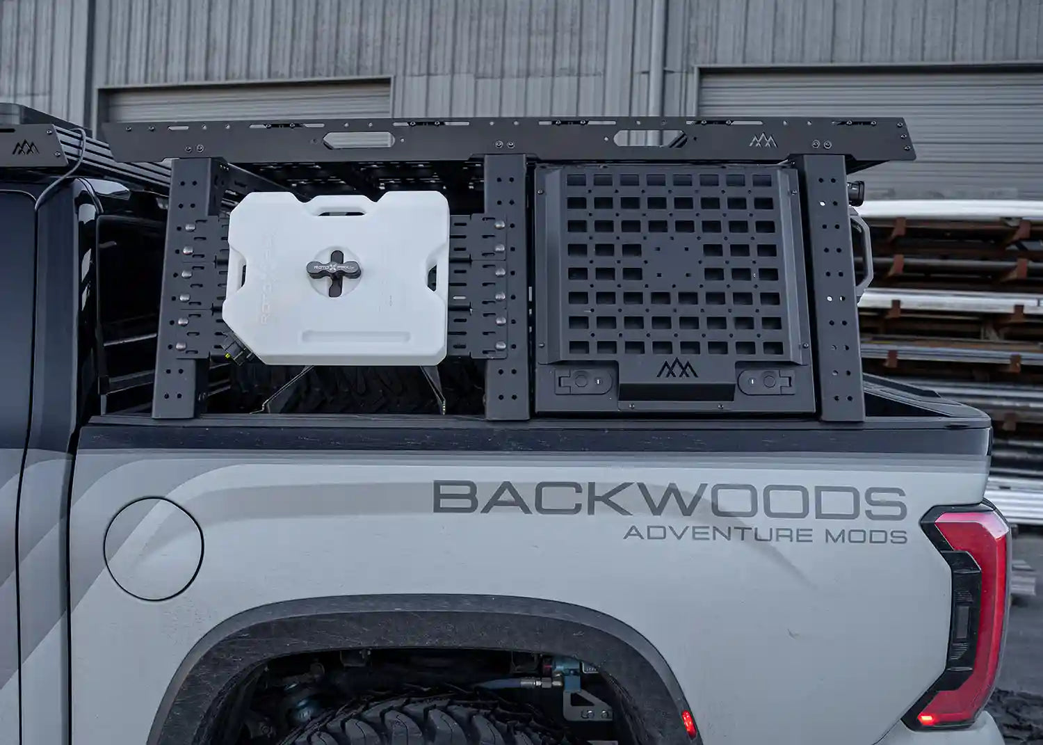 Backwoods Adventure Mods Bed Rack Accessory Brackets Overland Bed Rack Storage Box - Toyota Tundra