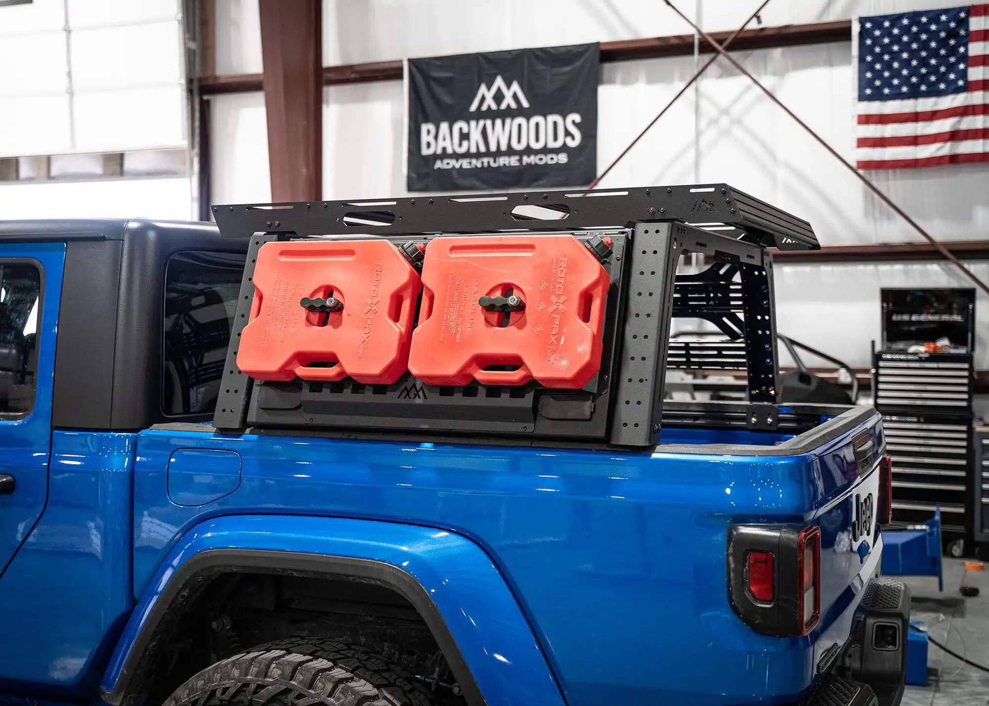 Backwoods Adventure Mods Bed Rack Overland Bed Rack Storage Box - Jeep Gladiator
