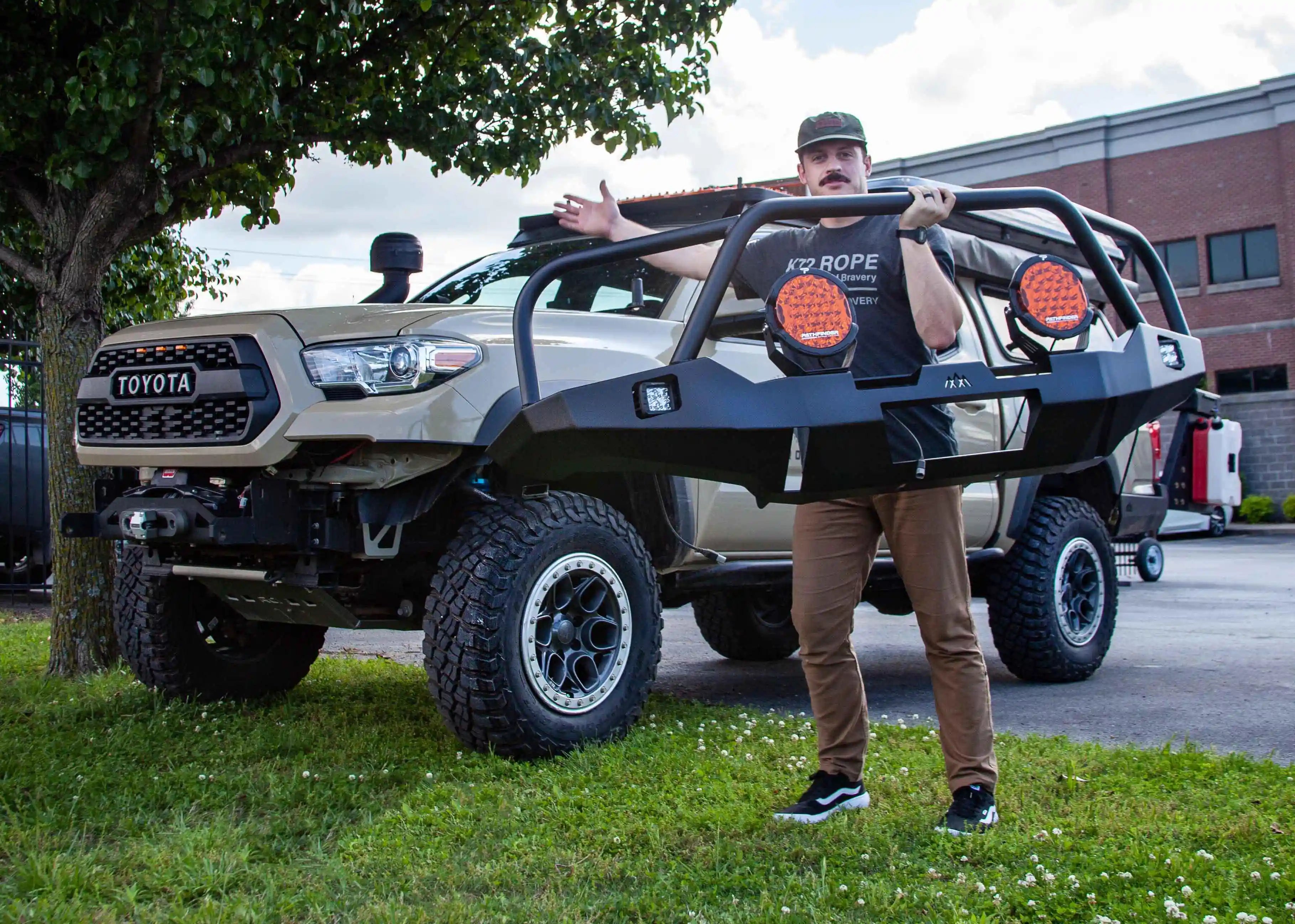 Backwoods Adventure Mods Front Bumper Hi-Lite Overland Toyota Tacoma Front Bumper 3rd Gen (2016-2023) [Bull Bar]