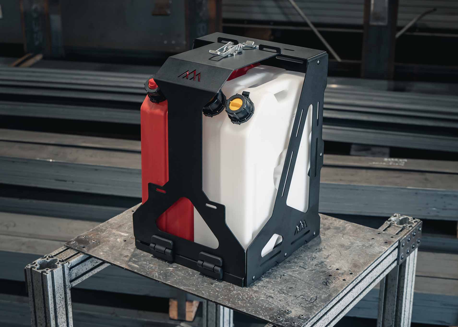 Backwoods Adventure Mods Jerry's Can Holder - Dual Universal Jerry Can Carrier