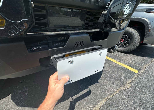 Backwoods Adventure Mods Mounting Brackets Flip Up Front License Plate Holder - Hawse Fairlead