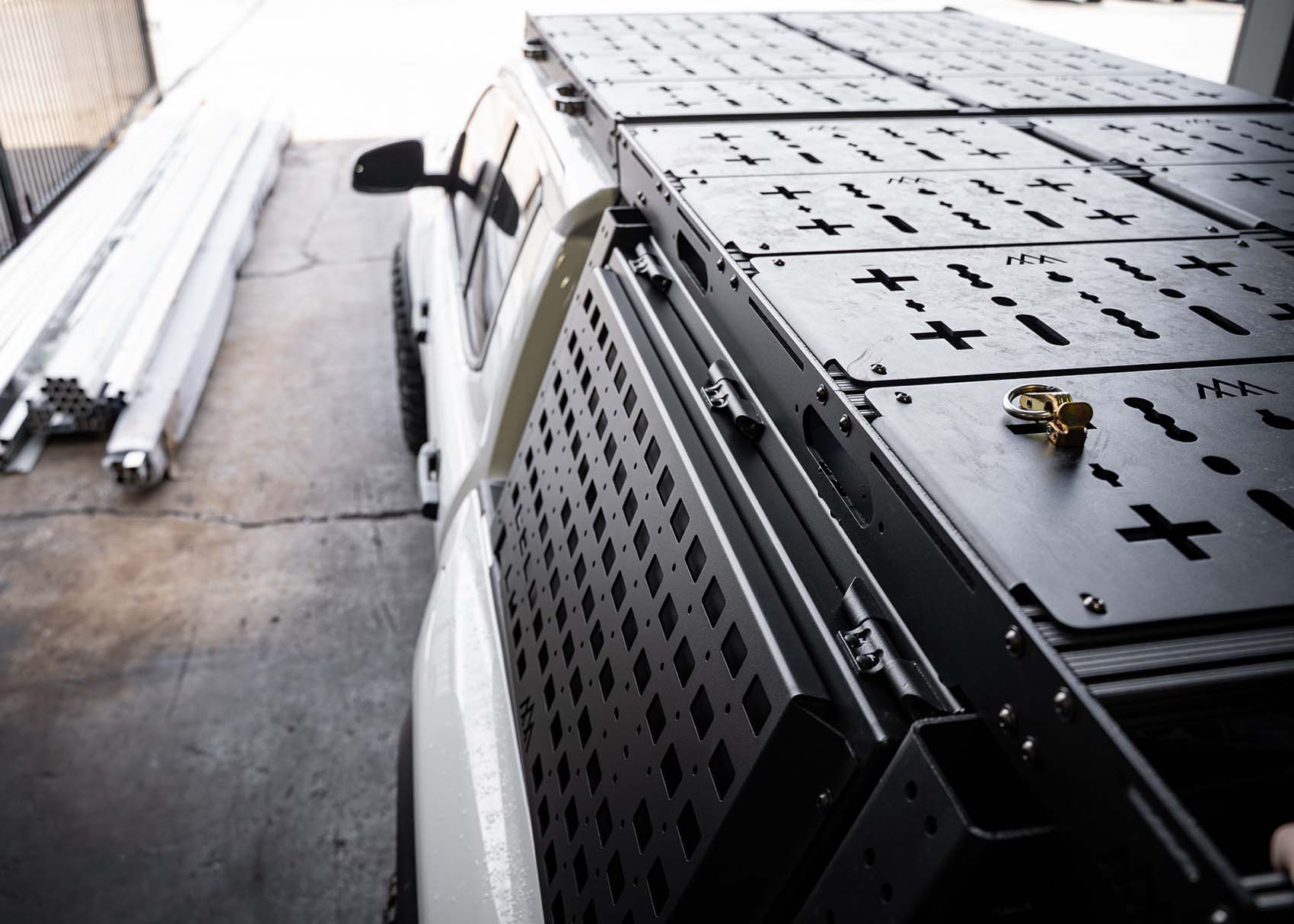 Backwoods Adventure Mods Storage Aluminum Bed Rack Storage Box - Toyota Tacoma