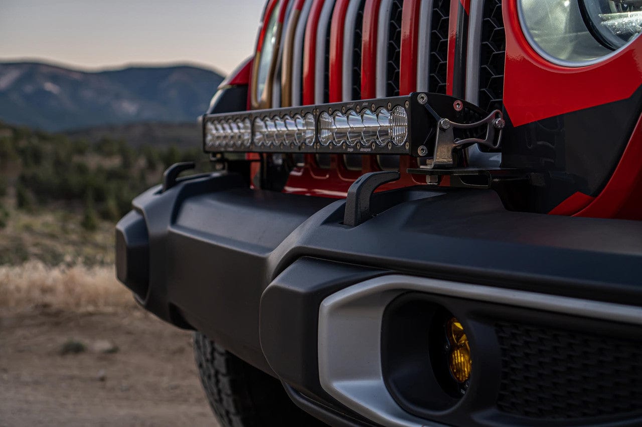 Baja Designs Lighting Jeep JL Wrangler / JT Gladiator 30in Bumper Light Bar Kit - OE Plastic Sport/Sahara Bumper